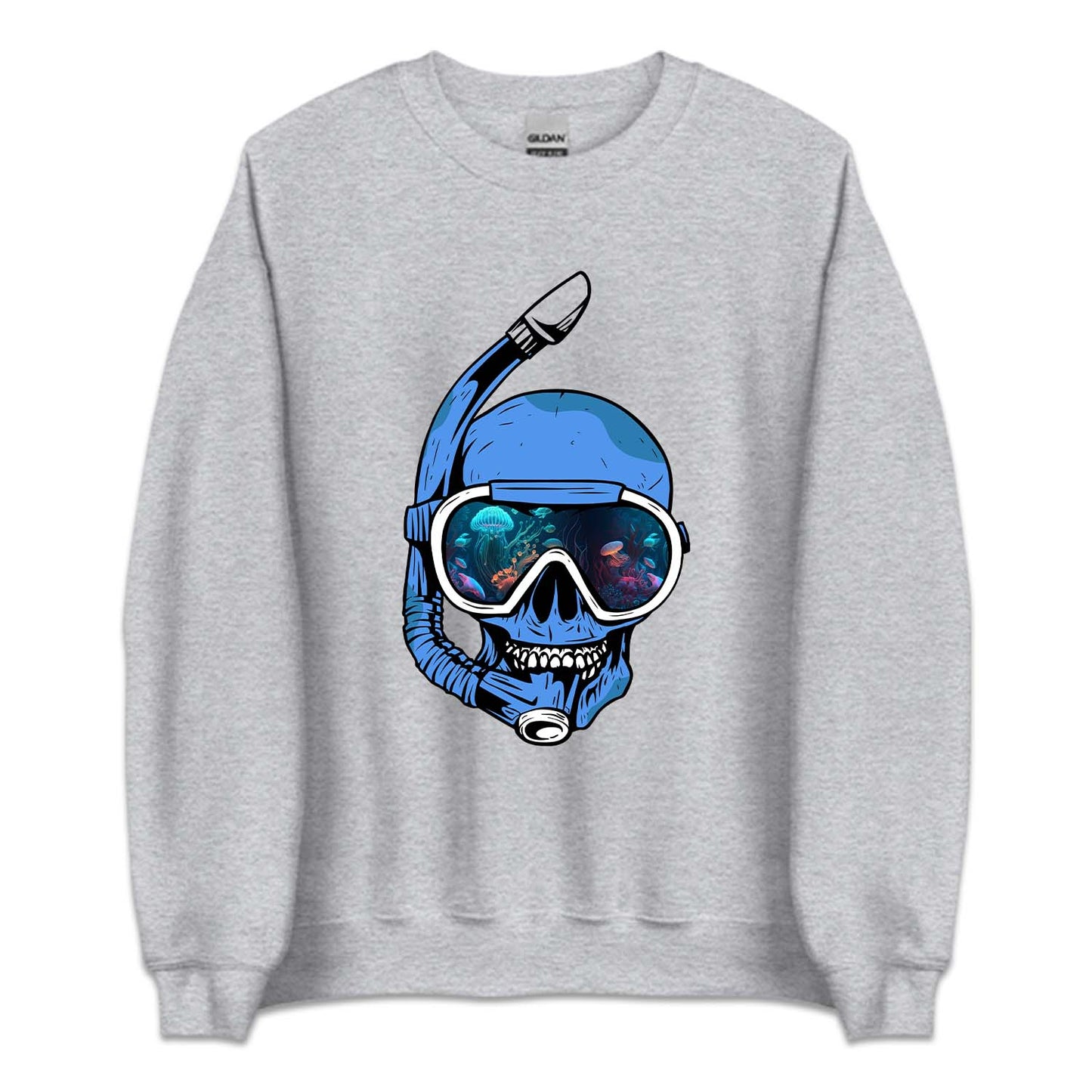 Psychedelic Snorkeling Skull Scuba Diver | PRODUCT CODE: PSYKLUSNO