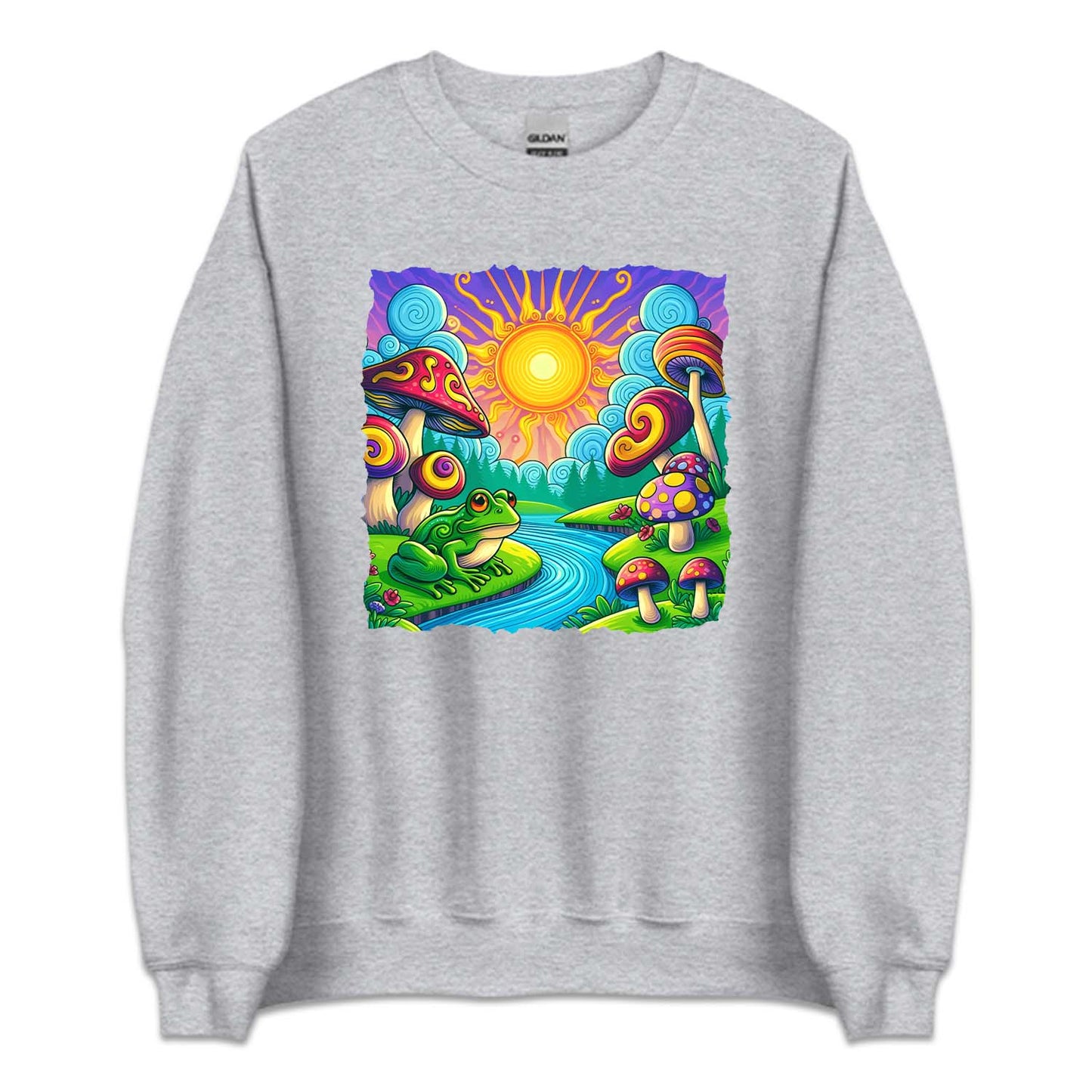 Psychedelic Landscape Mushroom And Frog River | PRODUCT CODE: MSHDRMPSYD
