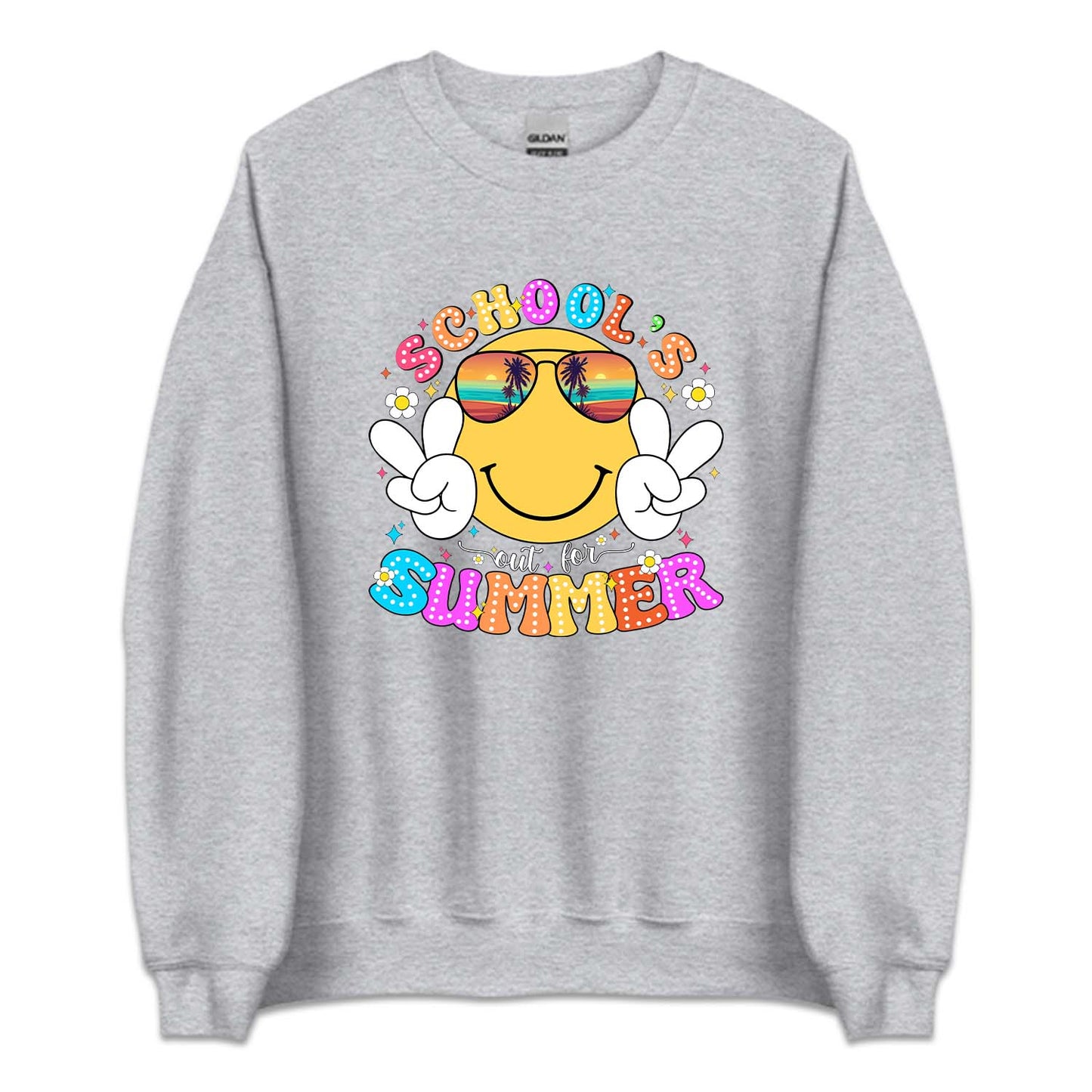 Retro Smiley Face Schools Out for the Summer | PRODUCT CODE: RTRSMLFCEM