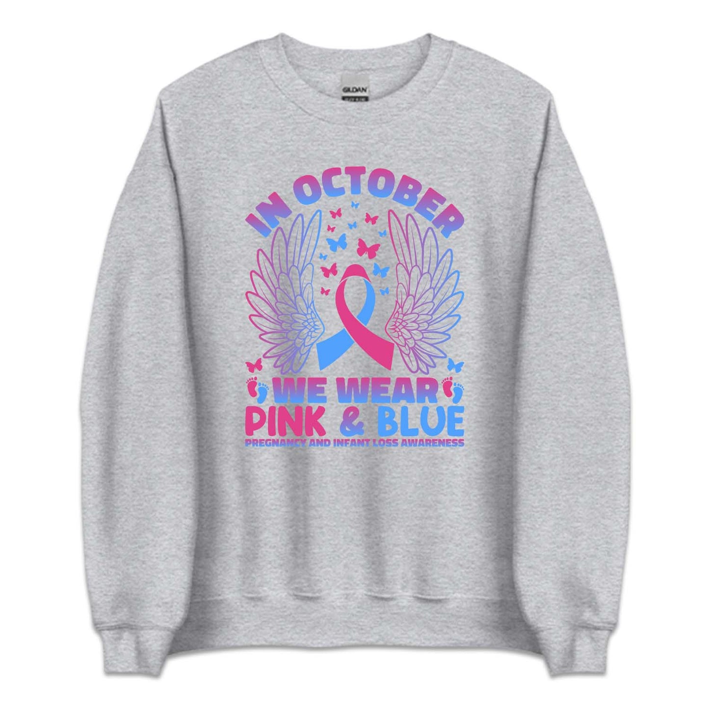 In October We Wear Pink and Blue Pregnancy and Infant Loss Awareness | PRODUCT CODE: MSCRGEAWRN