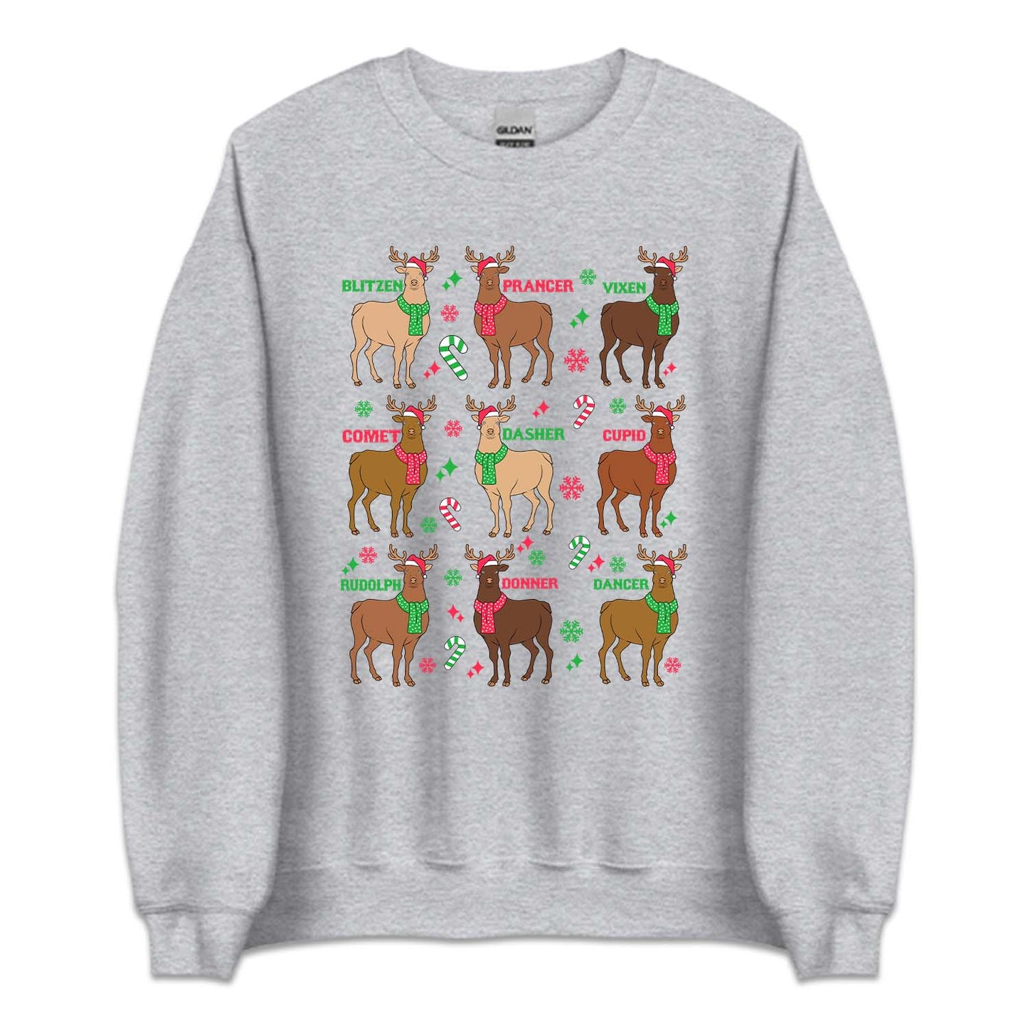 Christmas Reindeer Names Cozy Xmas Dasher Dancer Prancer | PRODUCT CODE: DSGCPVNMDO
