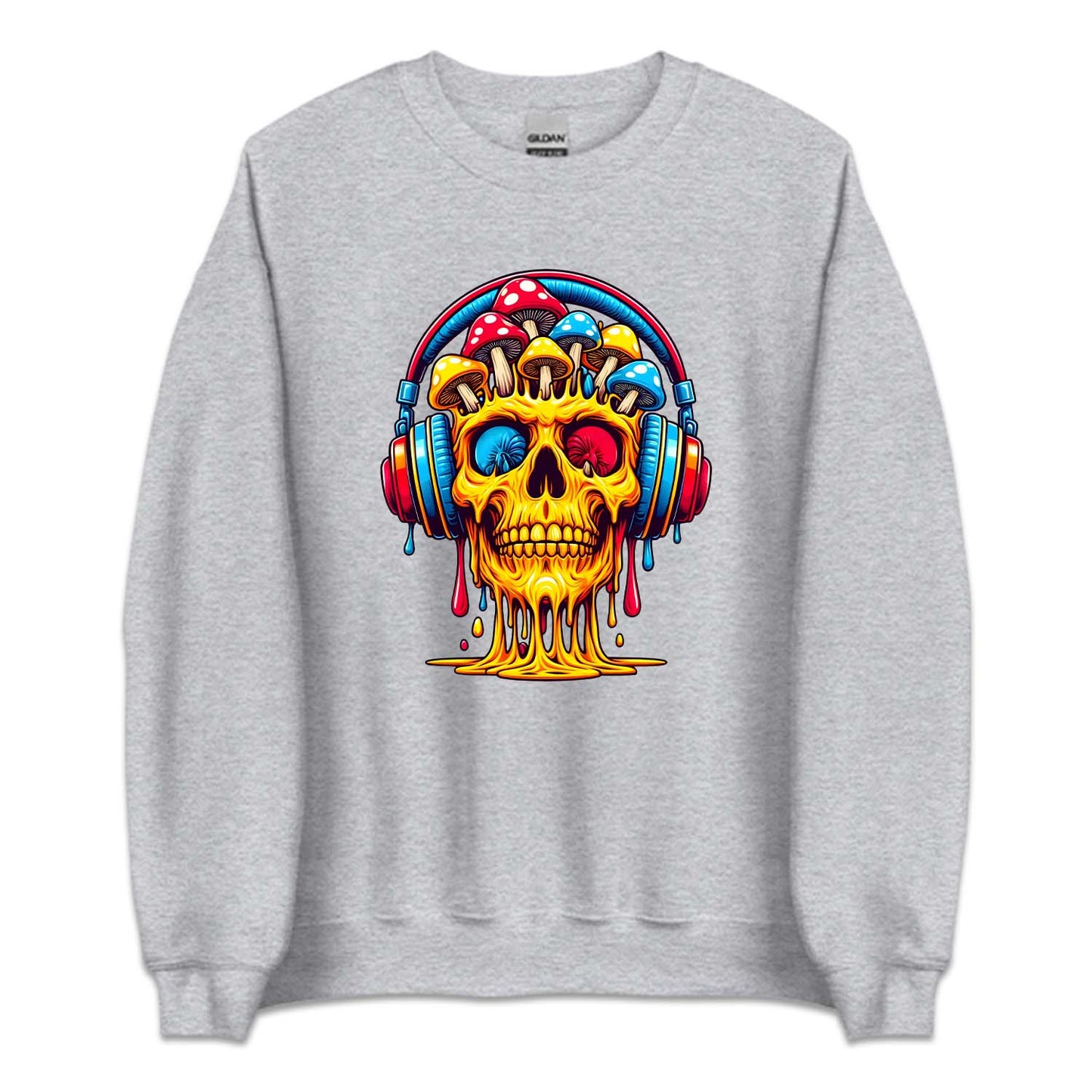 Psychedelic Skull Mushroom And Headphones | PRODUCT CODE: SKLPSYDLC