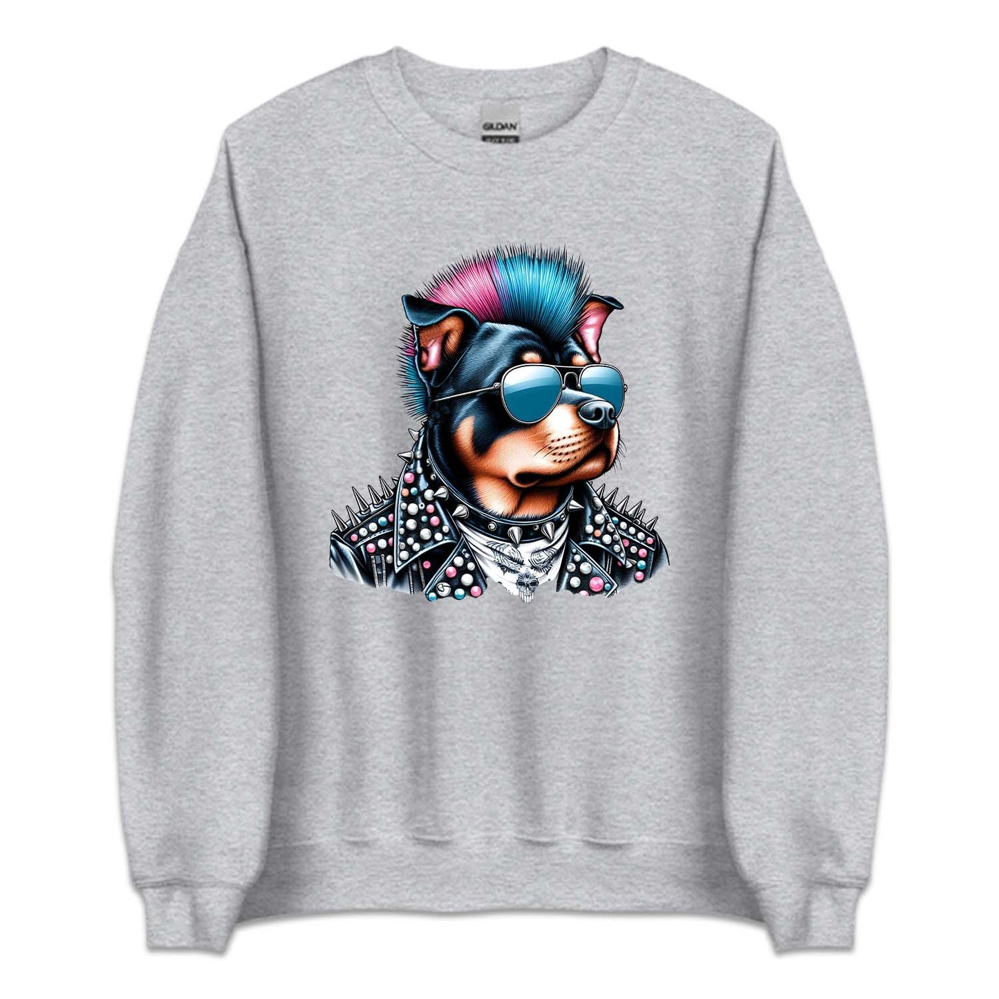 Rottweiler Dog with Sunglasses Spiky Mohawk | PRODUCT CODE: RWTLVRDGKPN