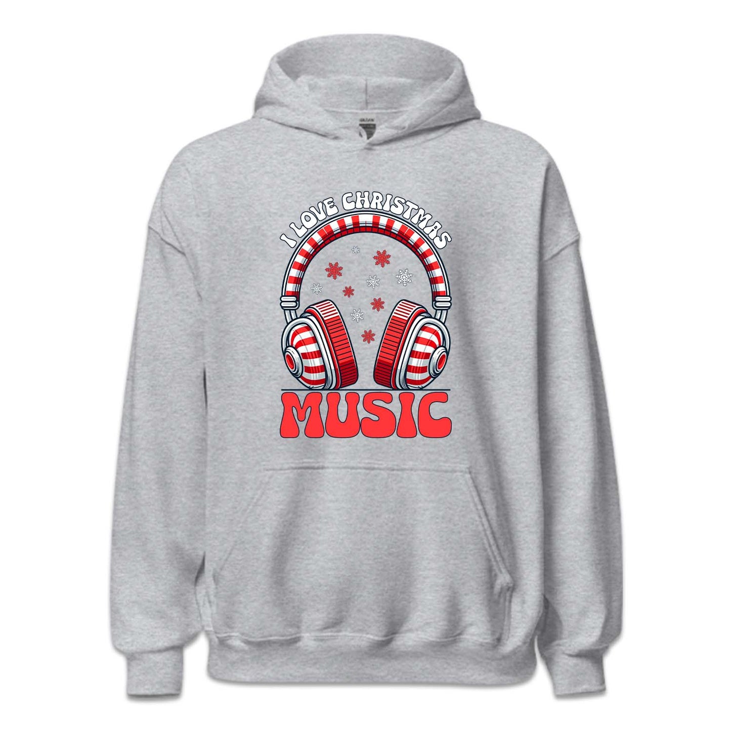 I Love Christmas Music Candy Cane Headphones Musical Xmas | PRODUCT CODE: LVCHRTMSUCN