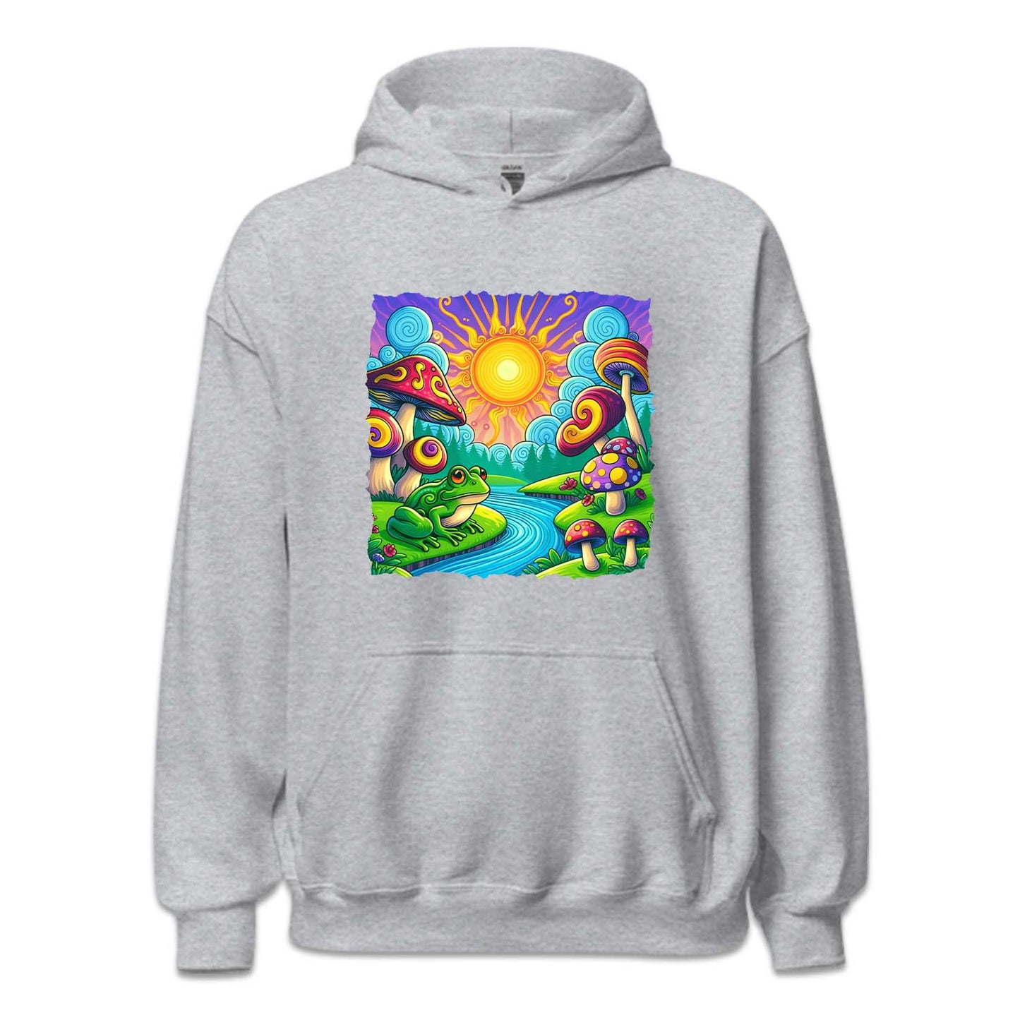 Psychedelic Landscape Mushroom And Frog River | PRODUCT CODE: MSHDRMPSYD