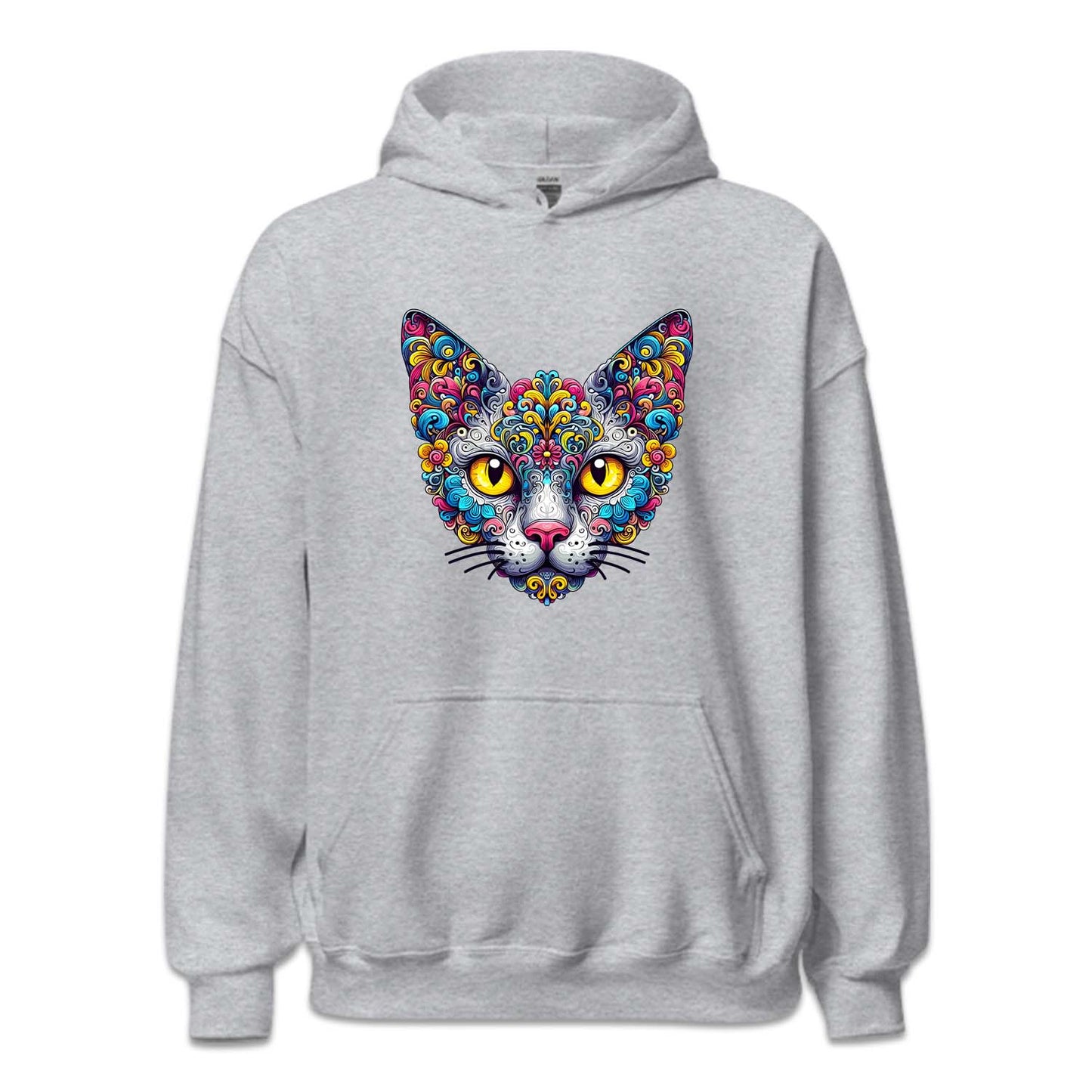 Psychedelic Colorful Devon Rex Cat | PRODUCT CODE: DVNOCTPSDY