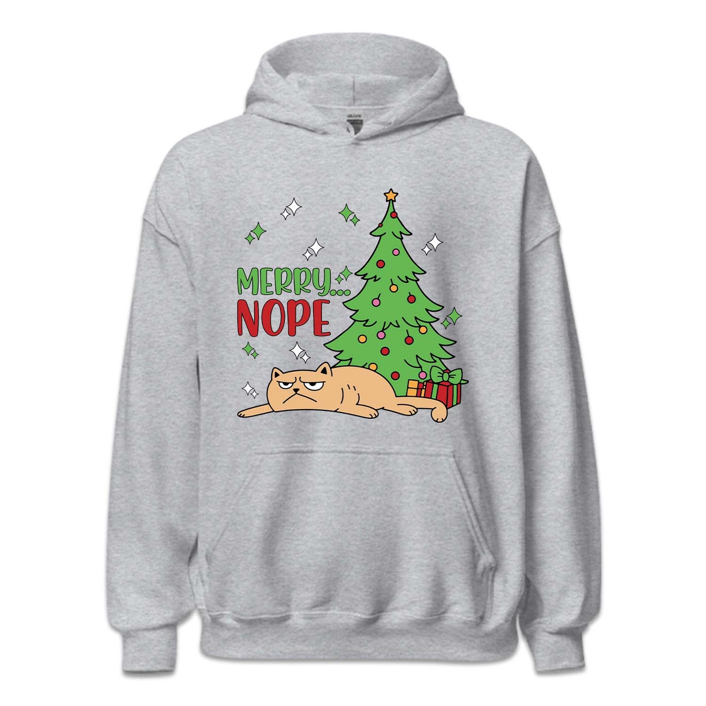 Merry Nope Grumpy Christmas Cat Anti-Holiday Attitude Xmas | PRODUCT CODE: MYRNPGRCTPY