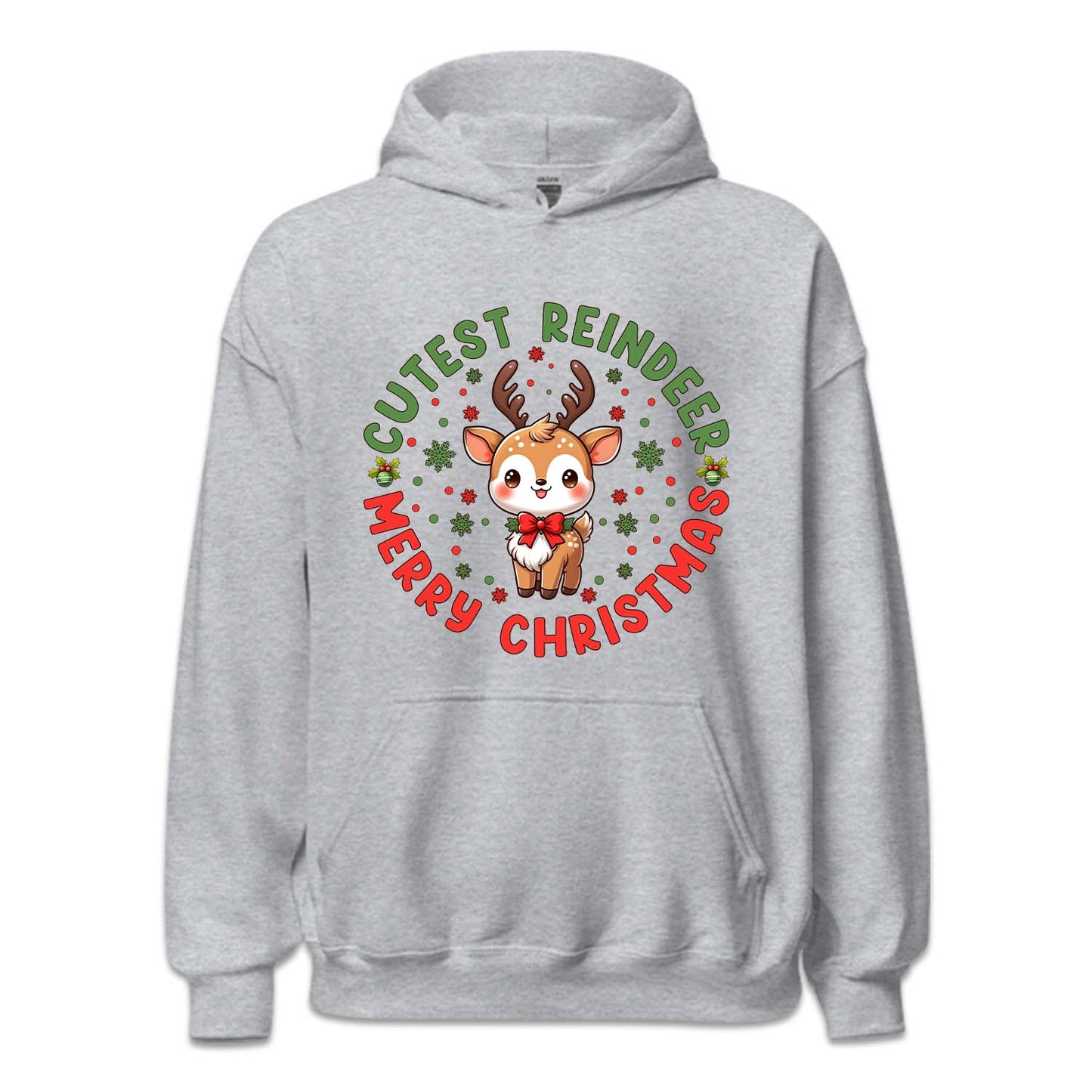 Cutest Reindeer Merry Christmas Xmas Reindeer with Red Bow | PRODUCT CODE: CTSRNDMTYCM