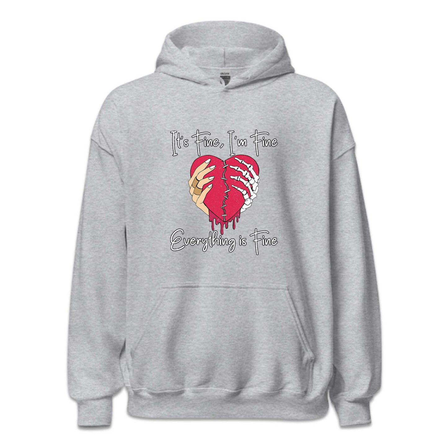 It's Fine I'm Fine Everything is Fine Broken Heart Skeleton Hands | PRODUCT CODE: BRKNSELTN