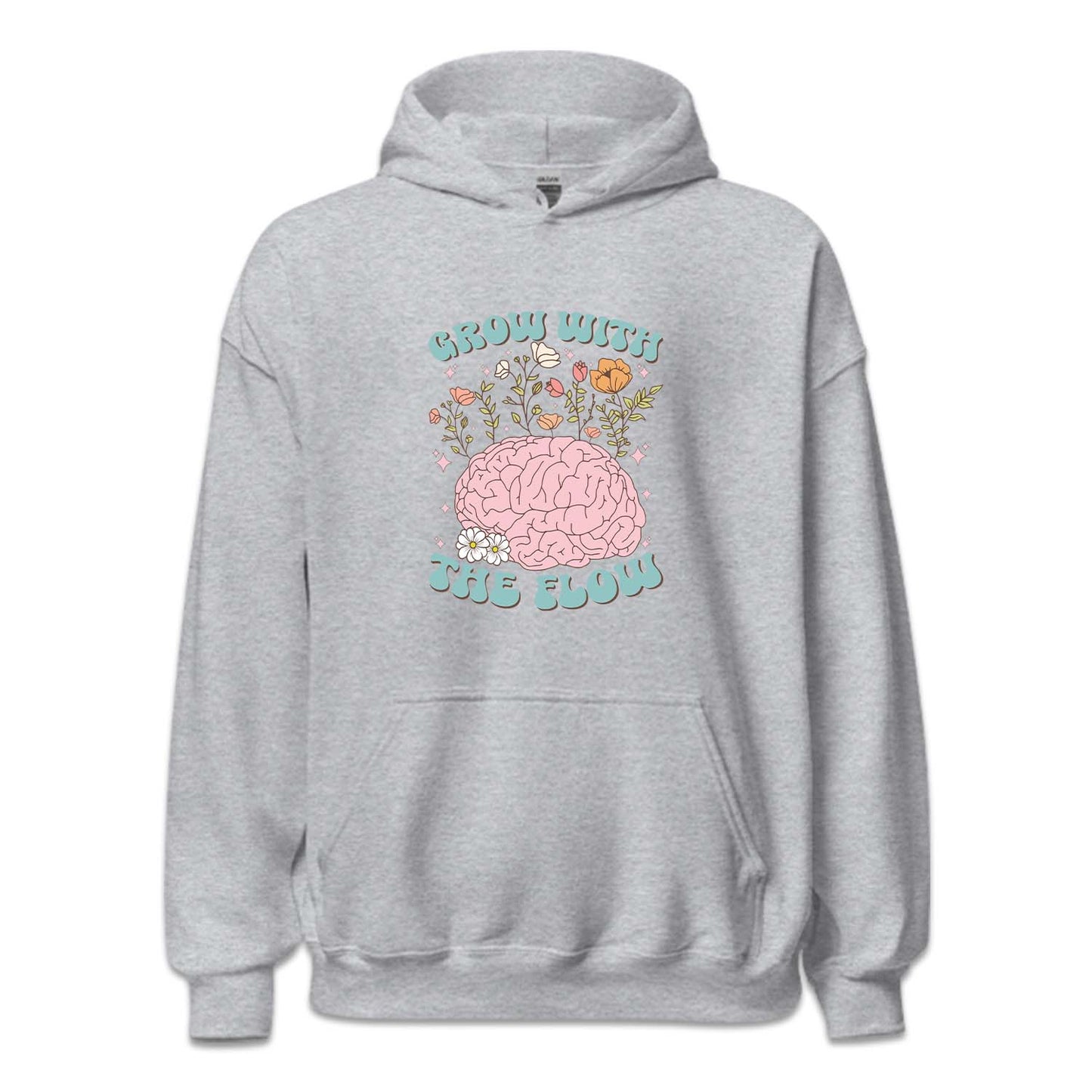 Grow With The Flow Floral Brain Positive Quote | PRODUCT CODE: GRTHLFMH