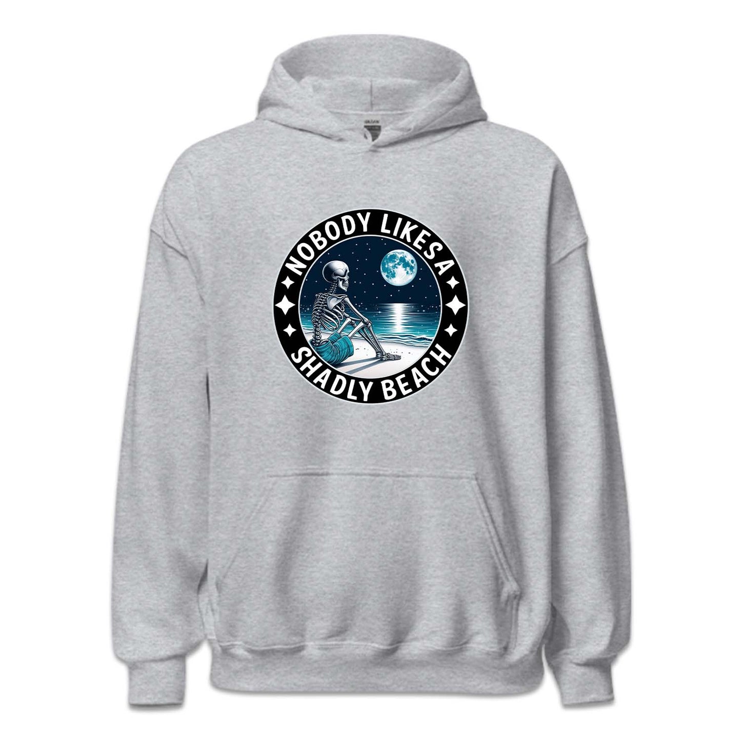 Nobody Likes A Shadly Beach Skeleton Sitting On A Beach | PRODUCT CODE: NBDLKASHBC