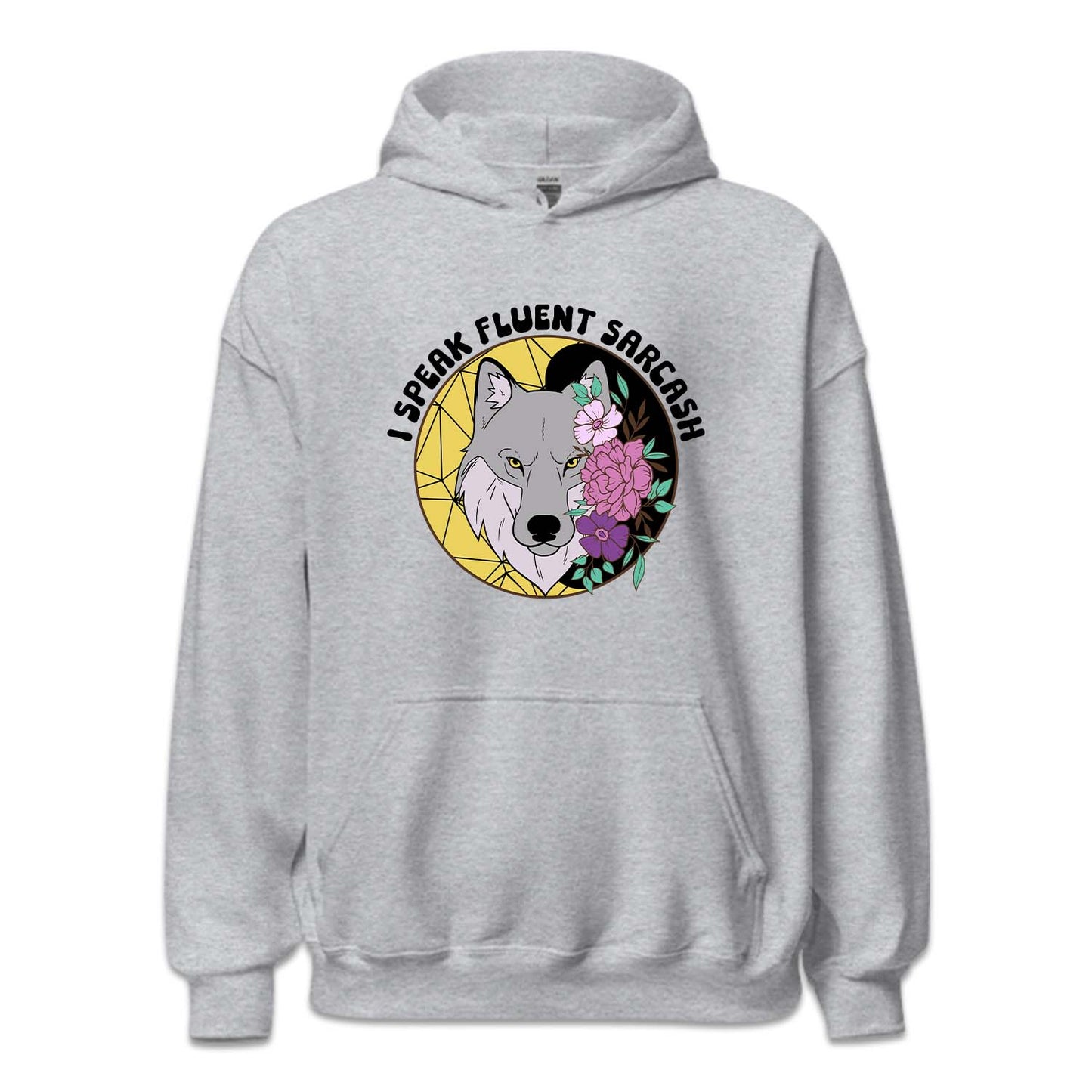 I Speak Fluent Sarcasm Floral Wolf Funny Sassy Quote | PRODUCT CODE: ISKFLUTSCM