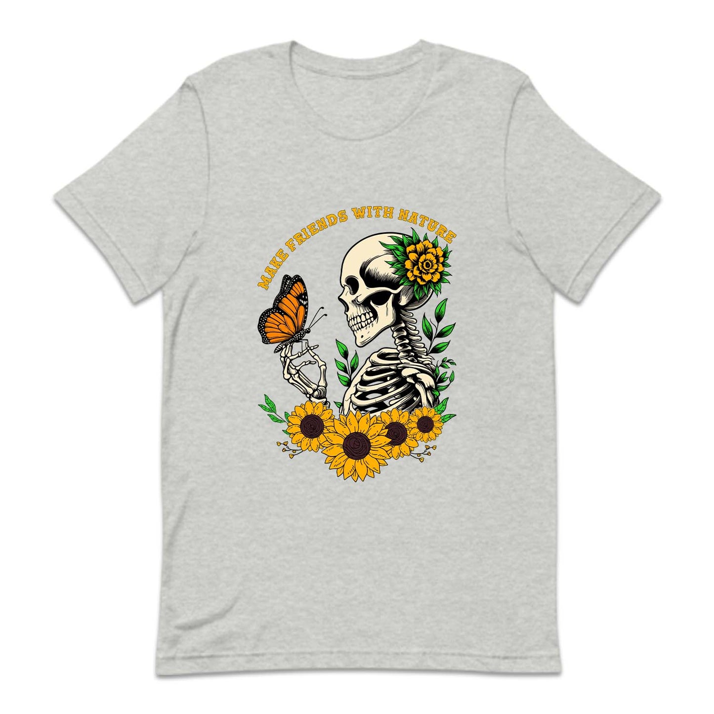 Floral Gothic Daisy Sunflower Skull | PRODUCT CODE: DSYSKFLWT