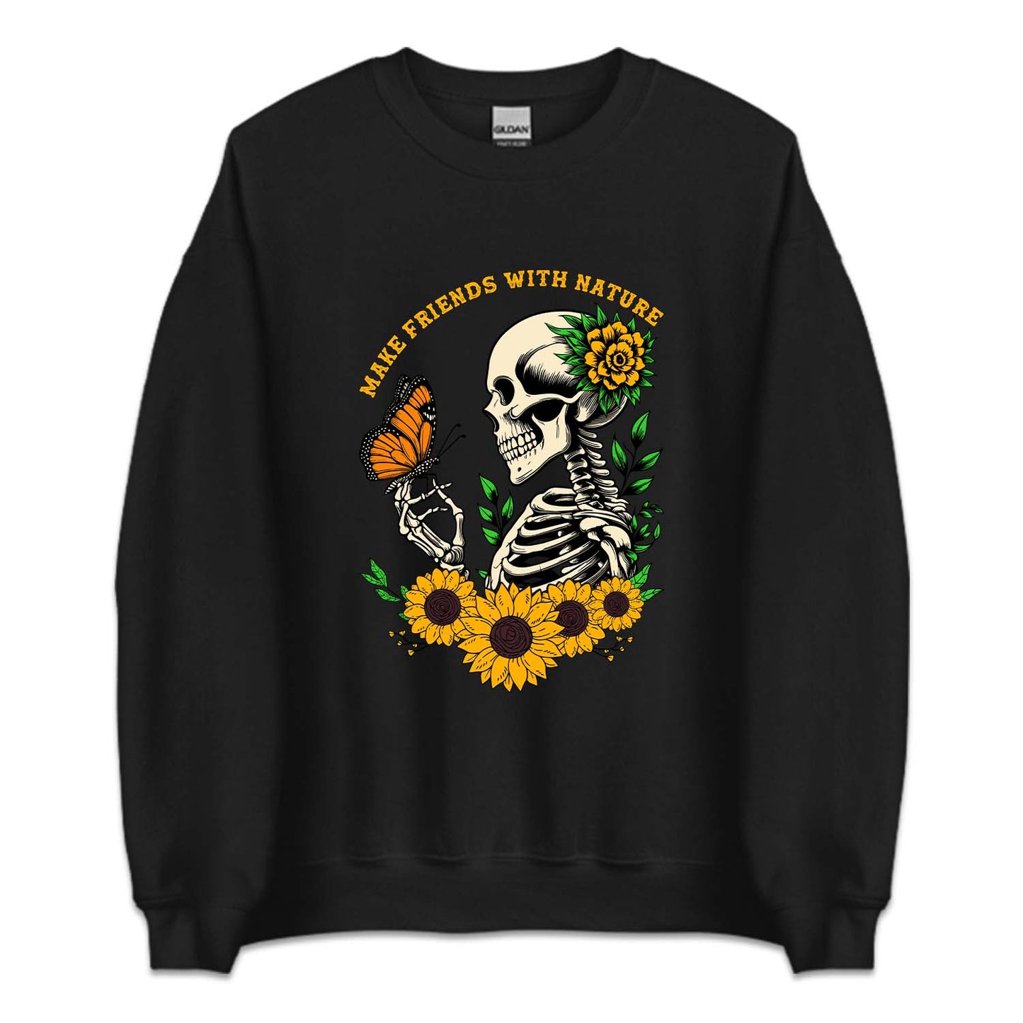 Floral Gothic Daisy Sunflower Skull | PRODUCT CODE: DSYSKFLWT