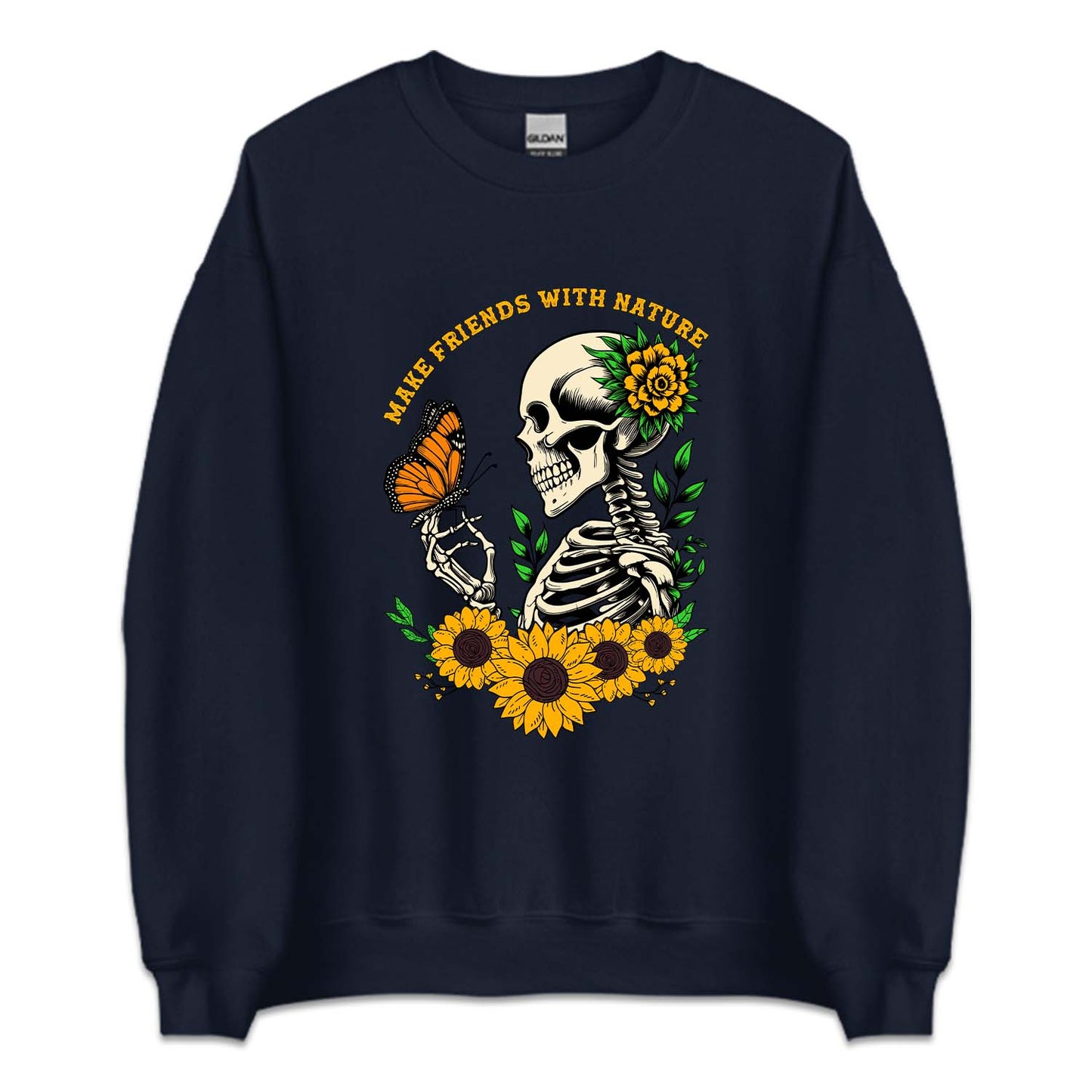 Floral Gothic Daisy Sunflower Skull | PRODUCT CODE: DSYSKFLWT