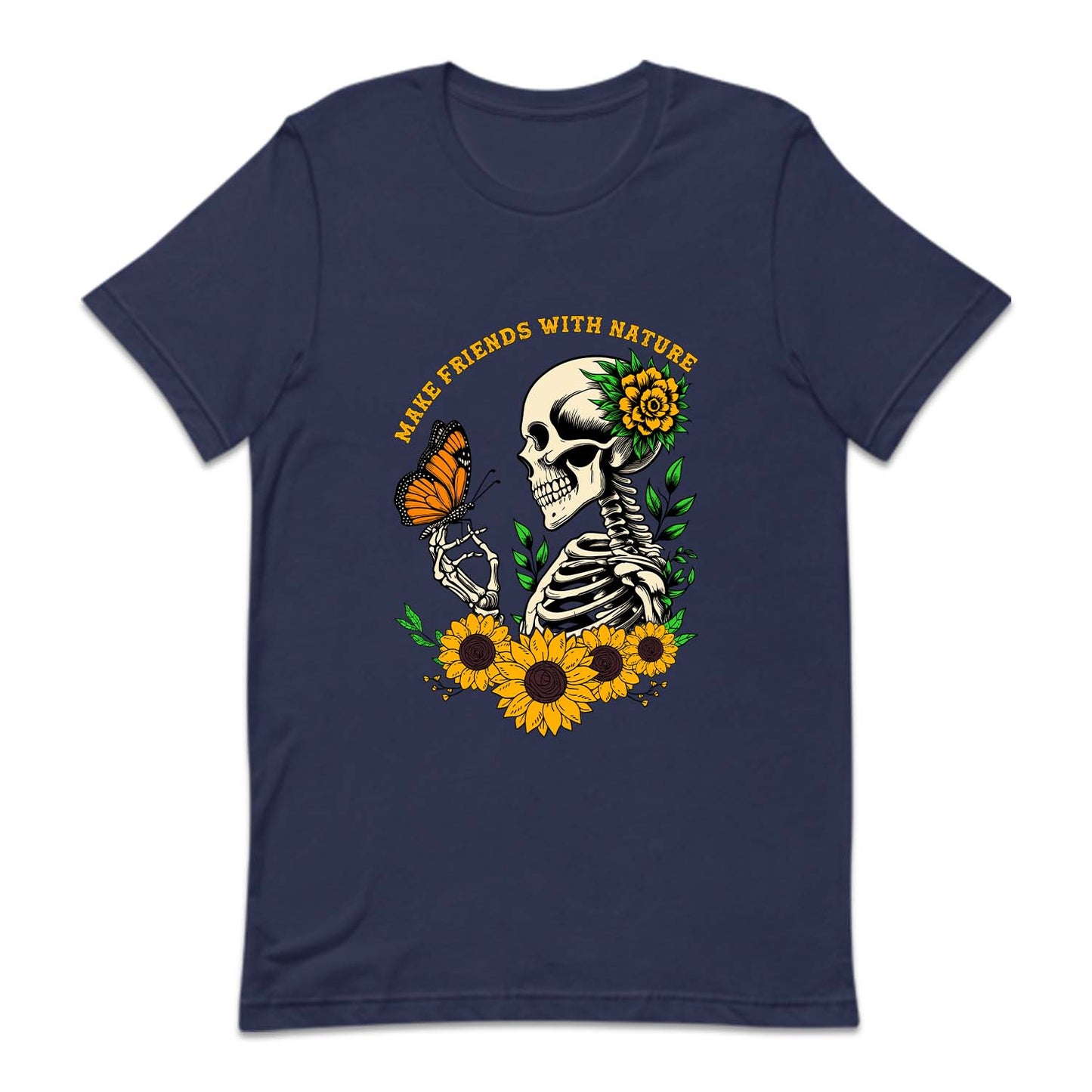 Floral Gothic Daisy Sunflower Skull | PRODUCT CODE: DSYSKFLWT