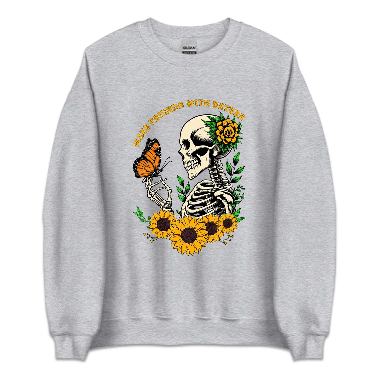 Floral Gothic Daisy Sunflower Skull | PRODUCT CODE: DSYSKFLWT