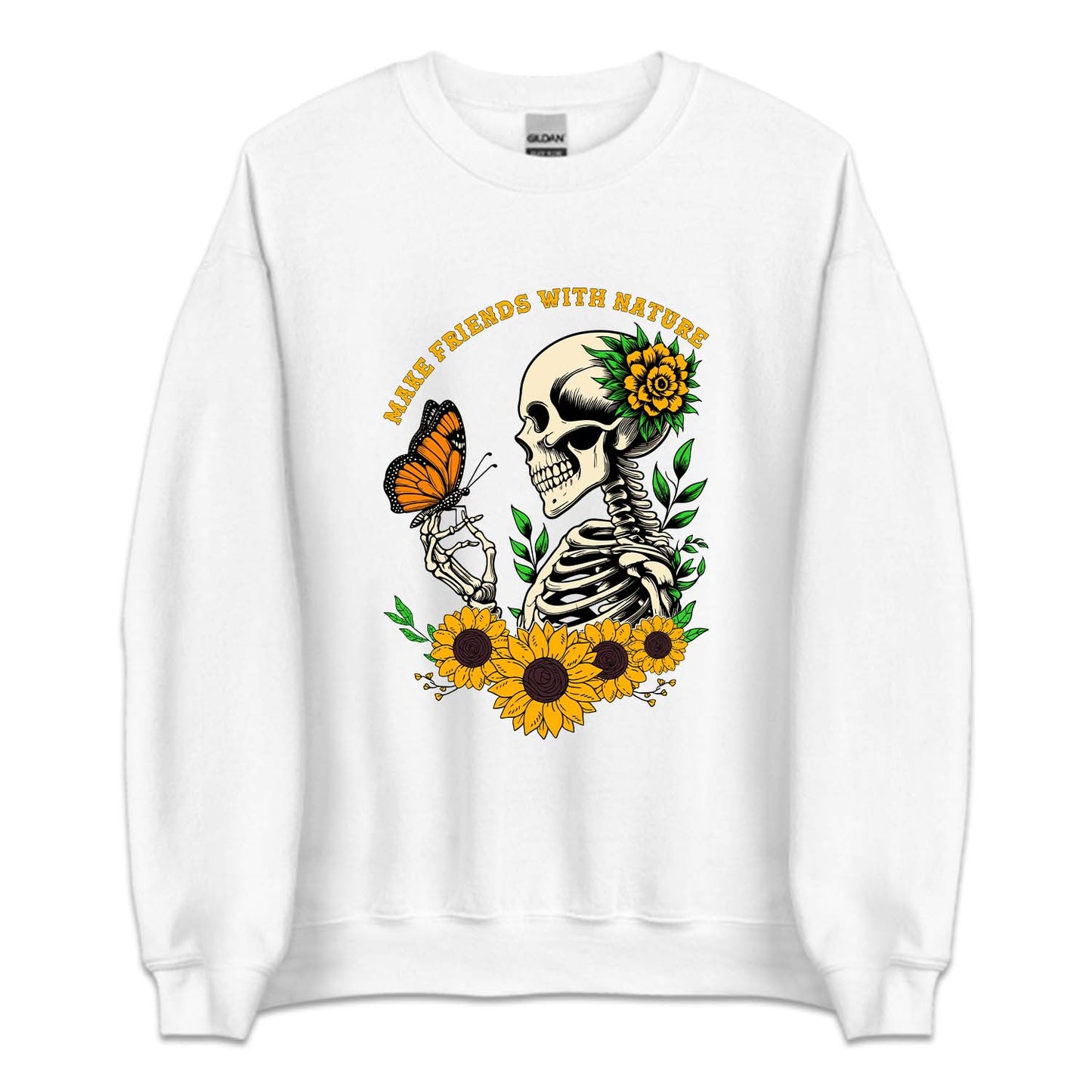 Floral Gothic Daisy Sunflower Skull | PRODUCT CODE: DSYSKFLWT