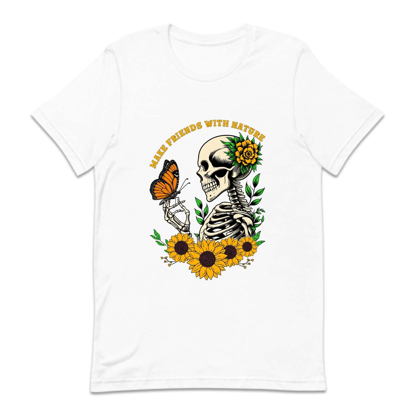 Floral Gothic Daisy Sunflower Skull | PRODUCT CODE: DSYSKFLWT