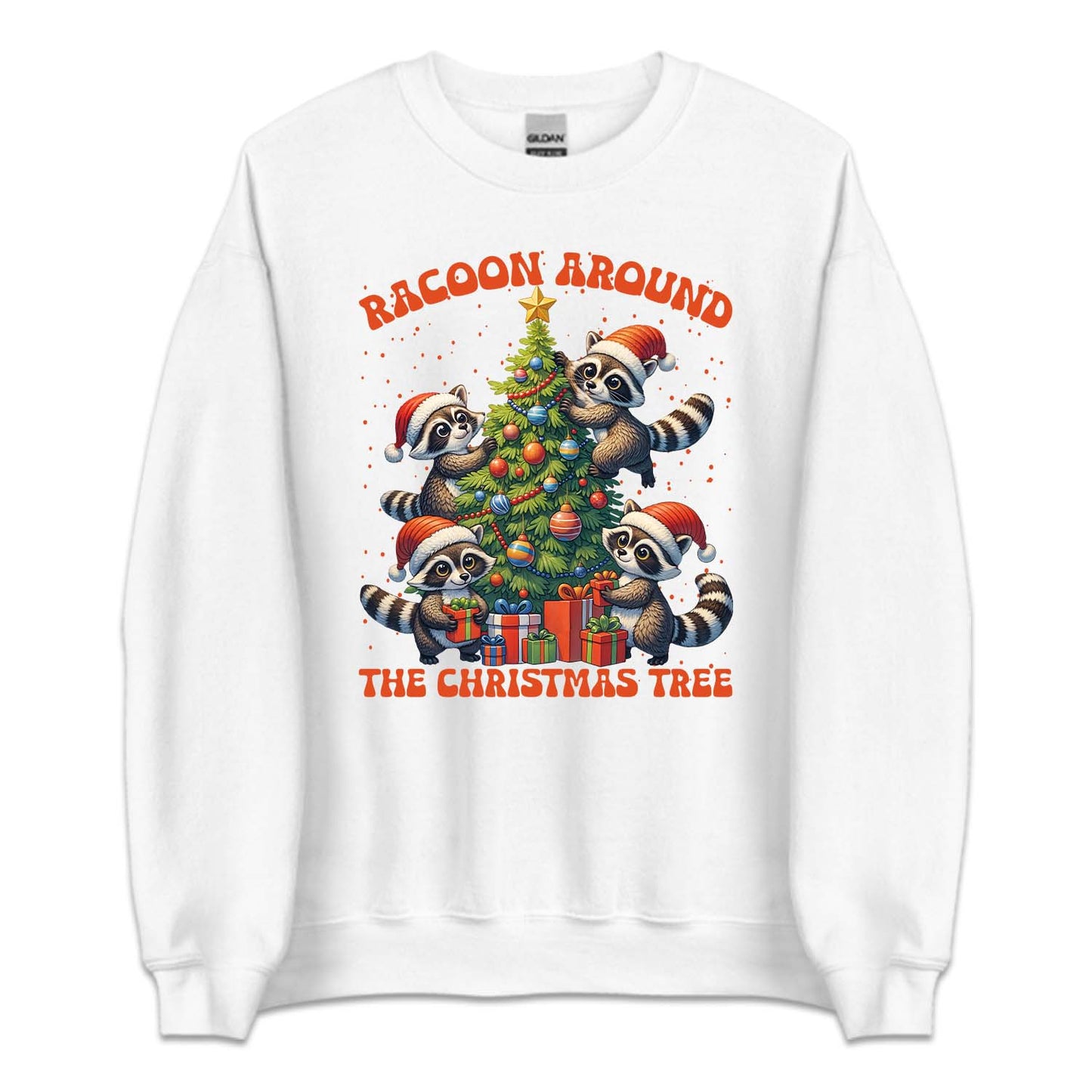 Raccoon Around The Christmas Tree Festive Holiday Xmas Raccoon | PRODUCT CODE: RCNDTRCHMSL