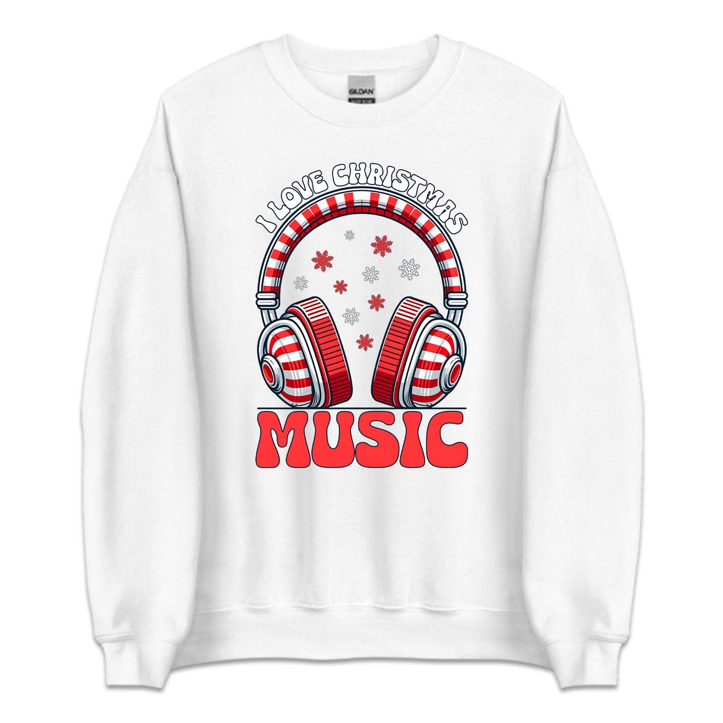 I Love Christmas Music Candy Cane Headphones Musical Xmas | PRODUCT CODE: LVCHRTMSUCN