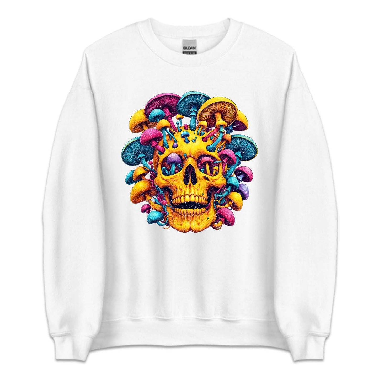 Psychedelic Skull Mushrooms Boho Hippie Art | PRODUCT CODE: MSHSKULPSYD