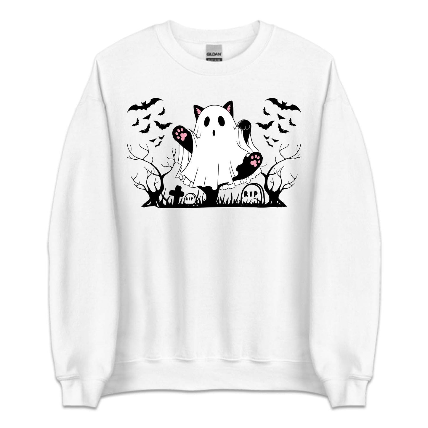 Halloween Ghost Cat & Creepy Bats | PRODUCT CODE: GSTCAHLWE