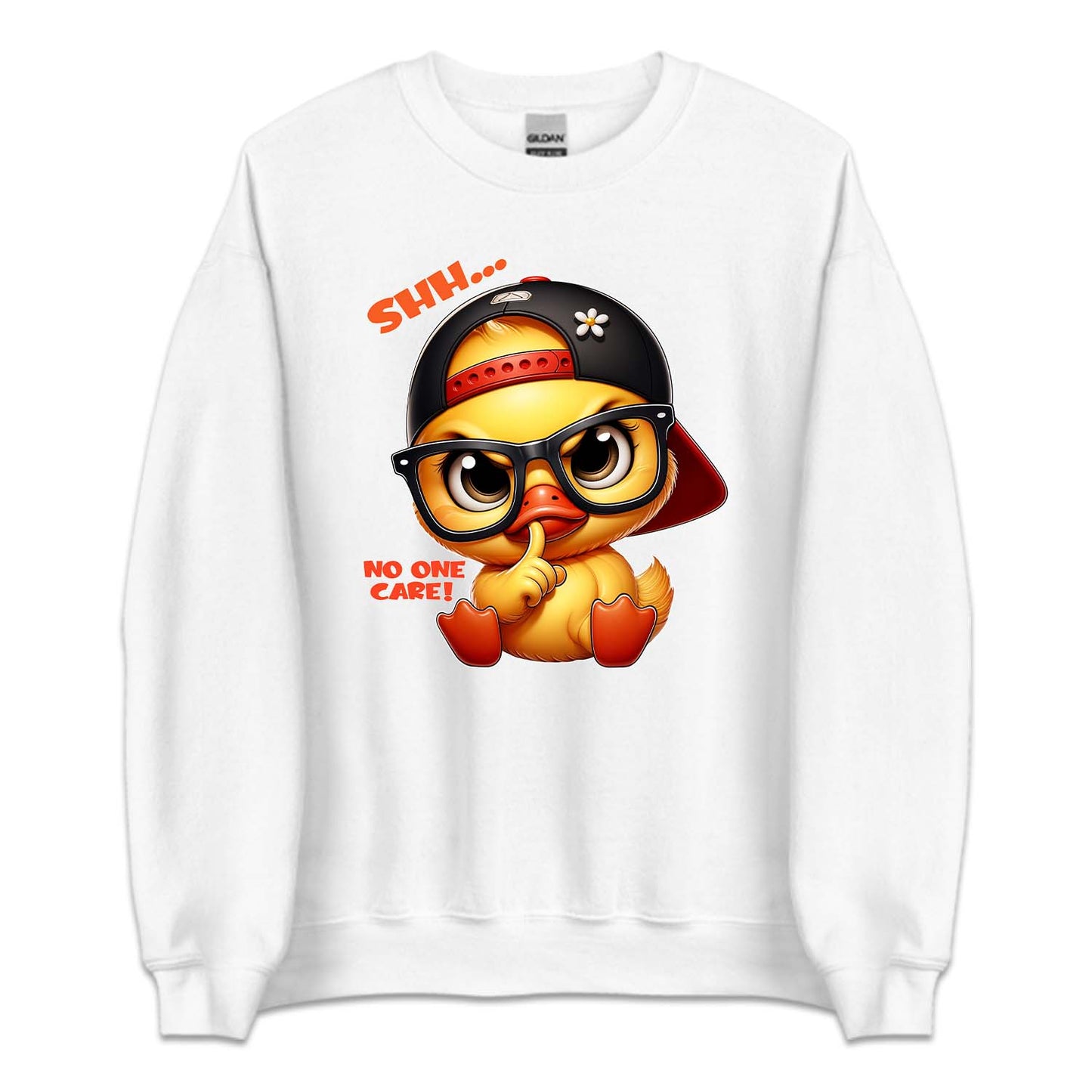 Cartoon Duckling Shh No One Cares Funny Duck Quote | PRODUCT CODE: CRTNDCKLNG