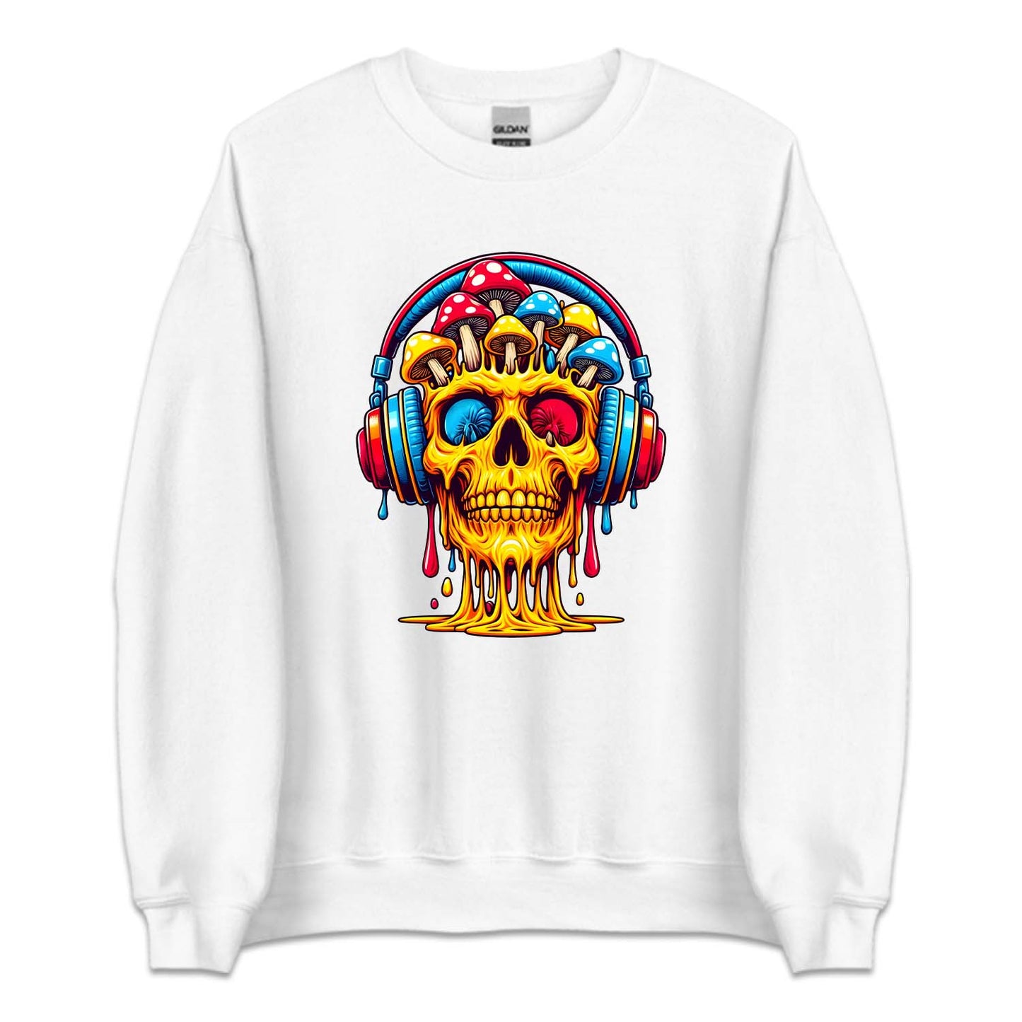Psychedelic Skull Mushroom And Headphones | PRODUCT CODE: SKLPSYDLC