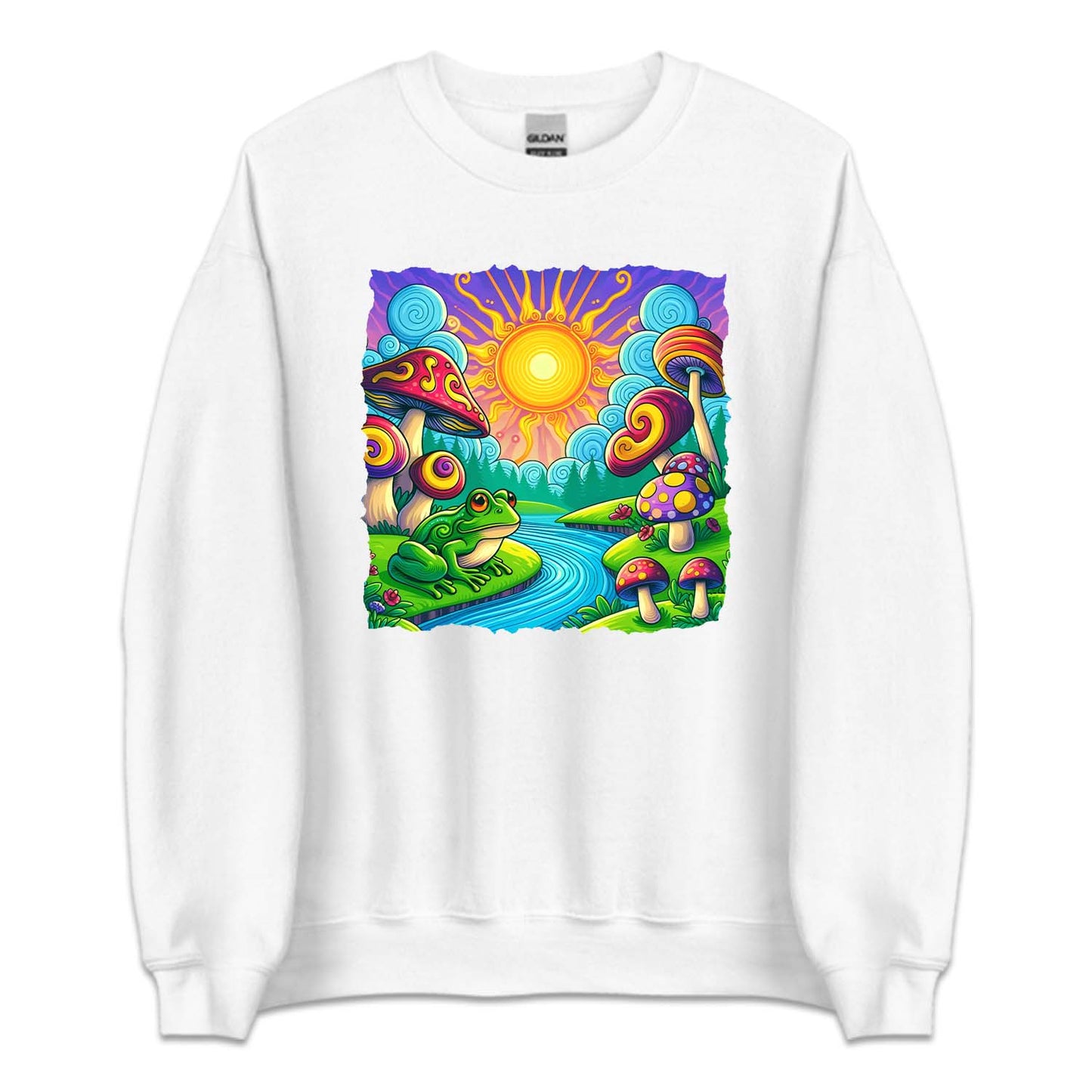 Psychedelic Landscape Mushroom And Frog River | PRODUCT CODE: MSHDRMPSYD