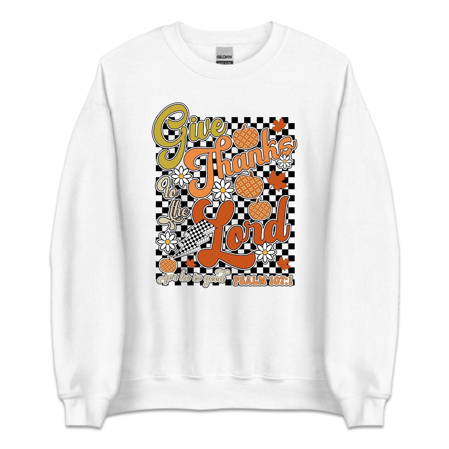 Give Thanks to the Lord Psalm 107:1 Floral Bible Verse Thanksgiving | PRODUCT CODE: GVTHNKLRDP