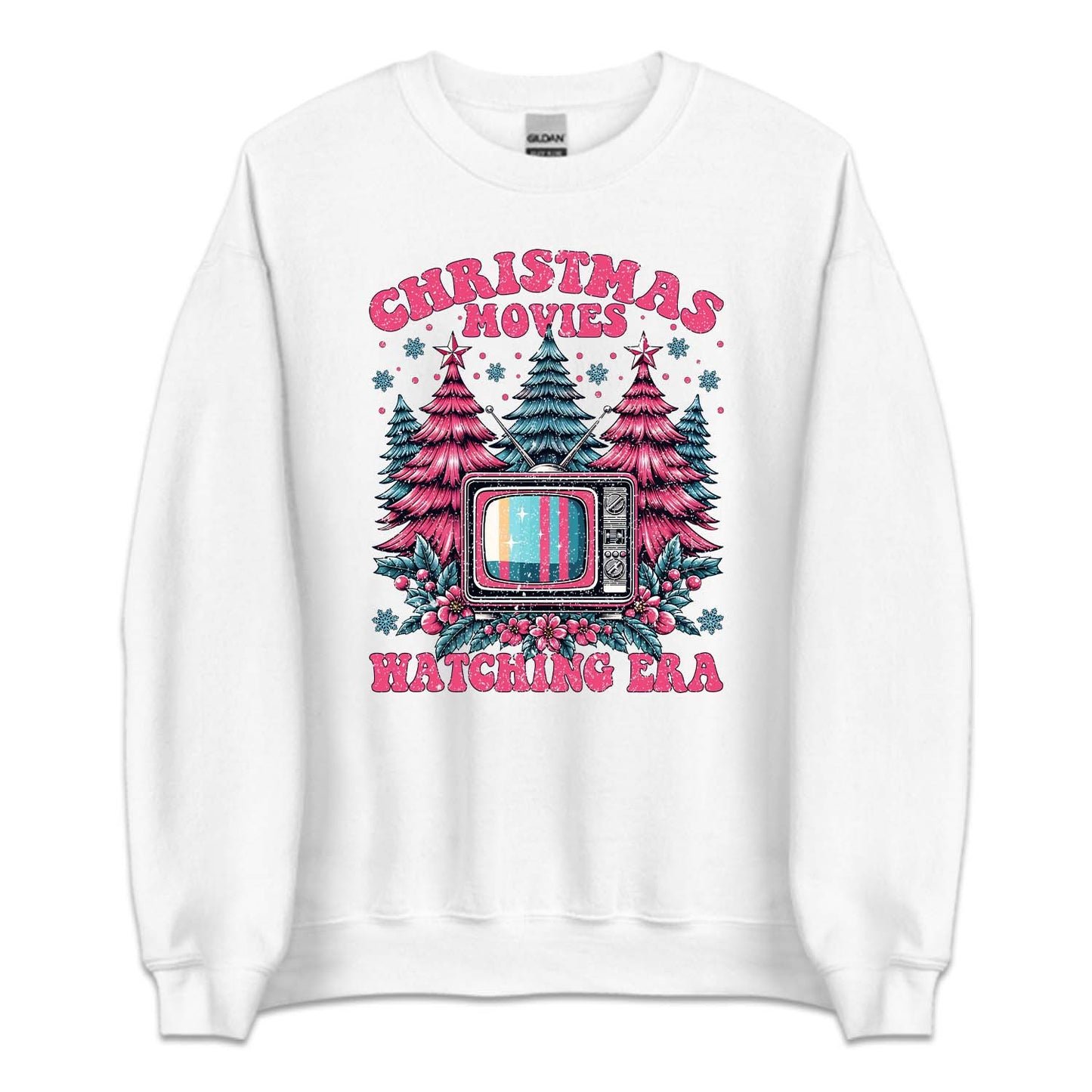 Pink Christmas Movies Watching Era Cozy Xmas Movie Night | PRODUCT CODE: PKCRTMVESWR