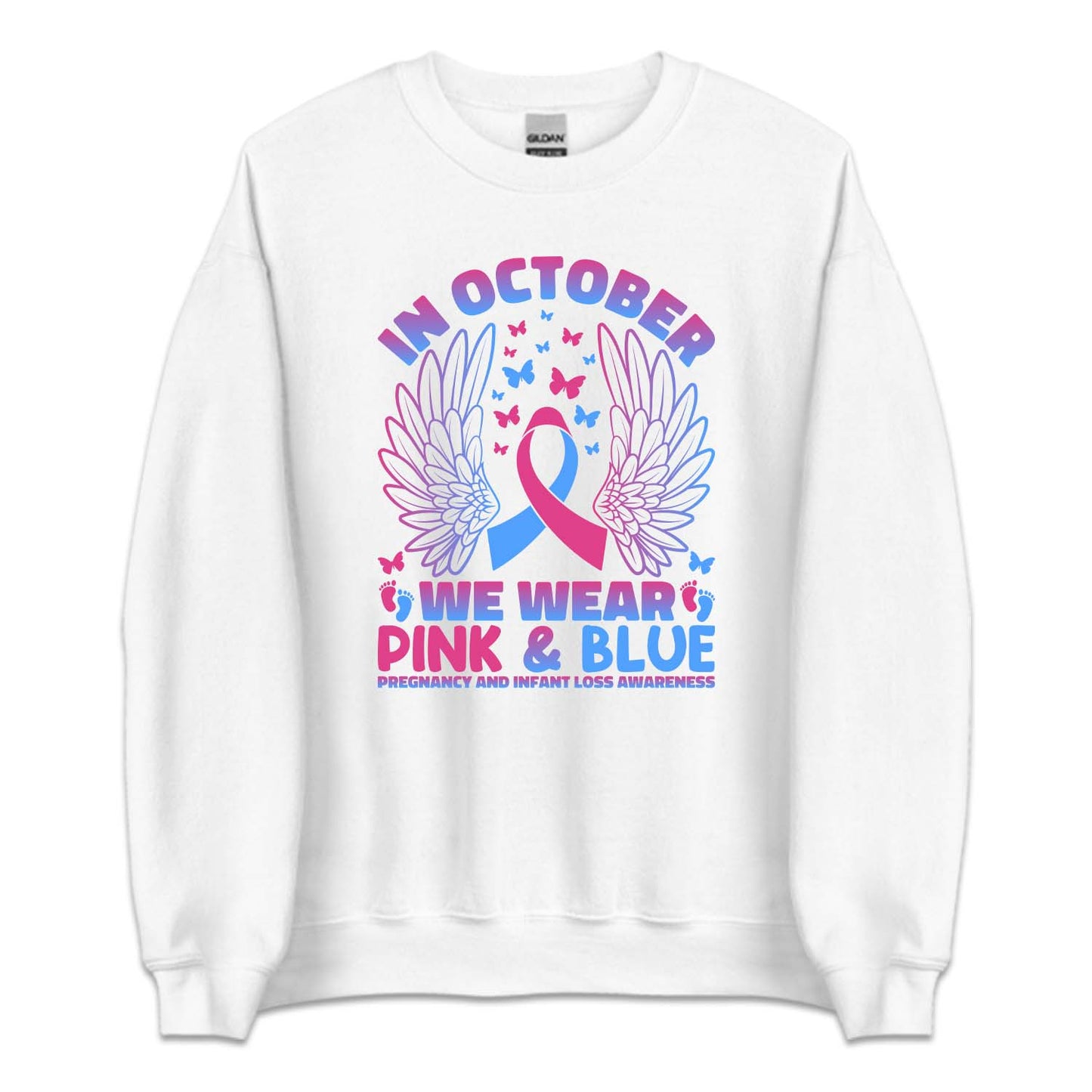 In October We Wear Pink and Blue Pregnancy and Infant Loss Awareness | PRODUCT CODE: MSCRGEAWRN