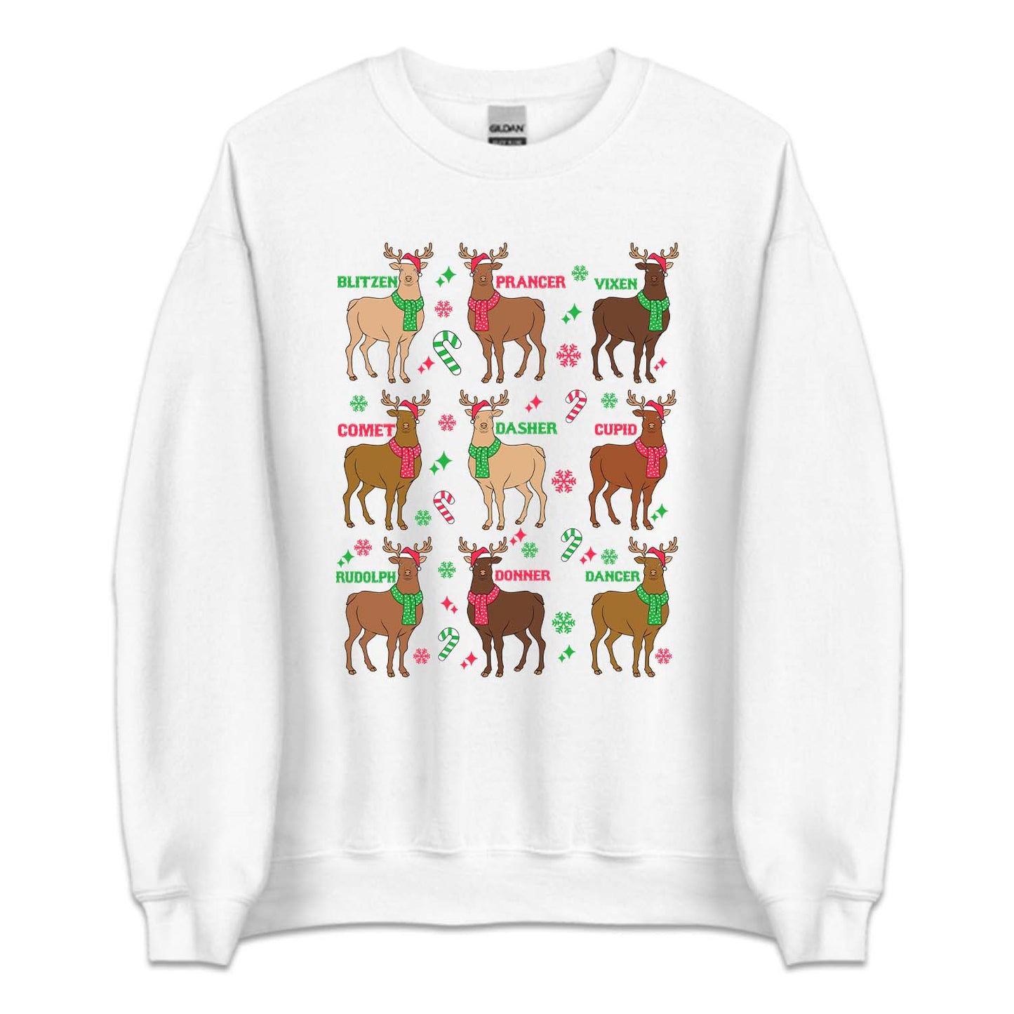 Christmas Reindeer Names Cozy Xmas Dasher Dancer Prancer | PRODUCT CODE: DSGCPVNMDO