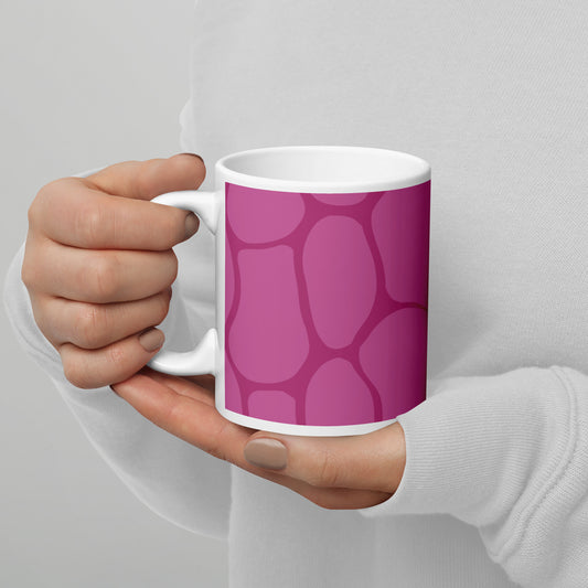 Abstract Pink Pattern White Glossy Mug