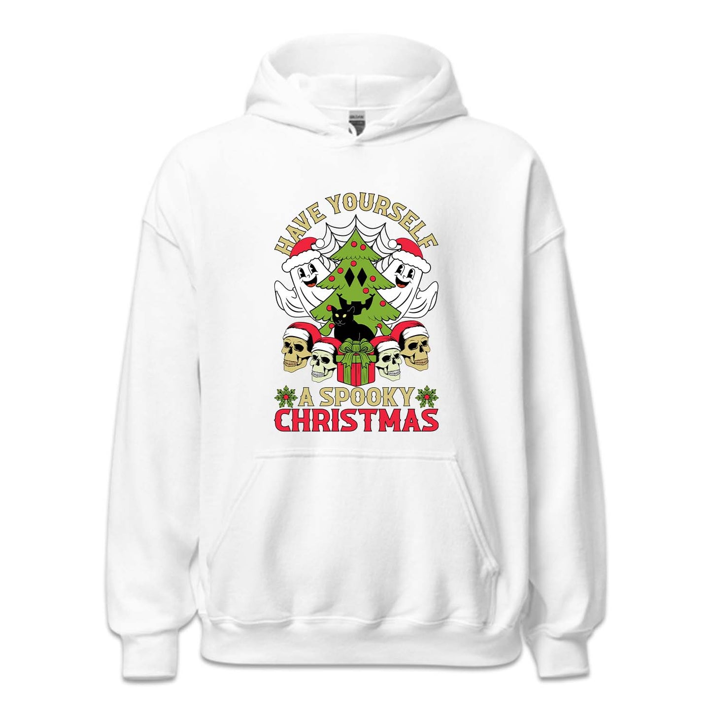Spooky Christmas Ghosts and Skulls Black Cat Xmas | PRODUCT CODE: SPKYCHRTAMS