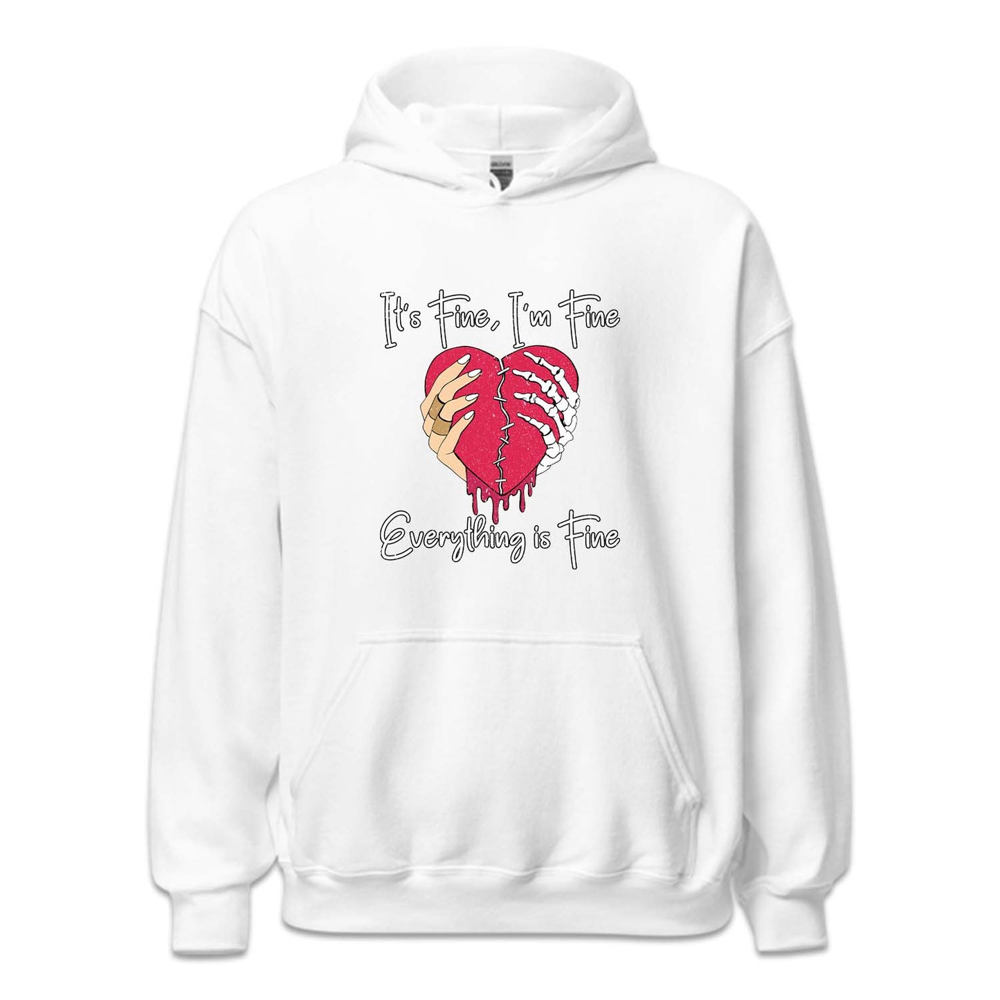 It's Fine I'm Fine Everything is Fine Broken Heart Skeleton Hands | PRODUCT CODE: BRKNSELTN