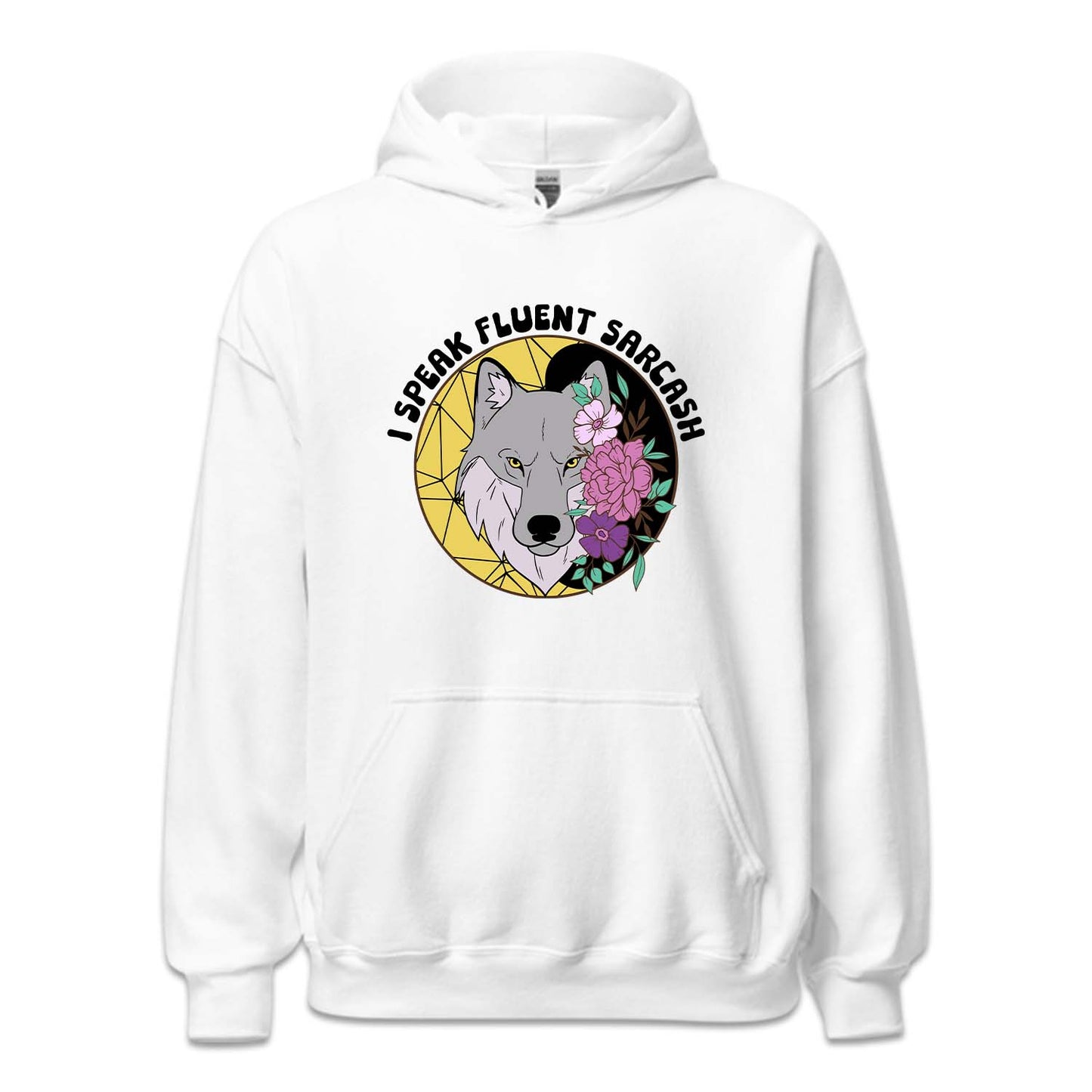 I Speak Fluent Sarcasm Floral Wolf Funny Sassy Quote | PRODUCT CODE: ISKFLUTSCM