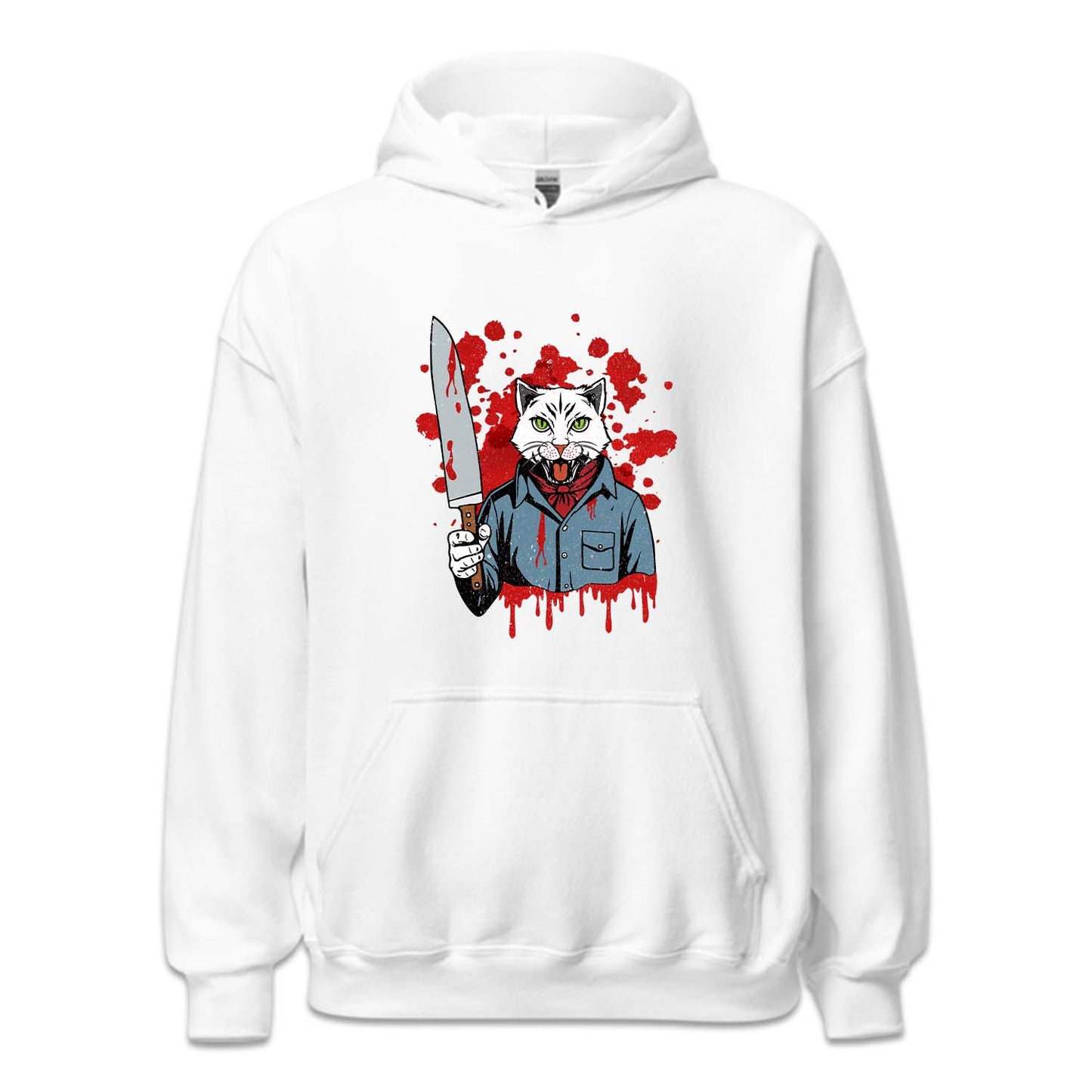 Cat Holding A Blood Knife Halloween Michael Meowers Scary Cat | PRODUCT CODE: CTAHLDBLKN
