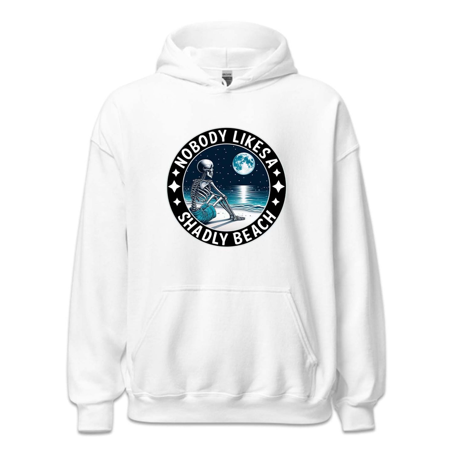 Nobody Likes A Shadly Beach Skeleton Sitting On A Beach | PRODUCT CODE: NBDLKASHBC