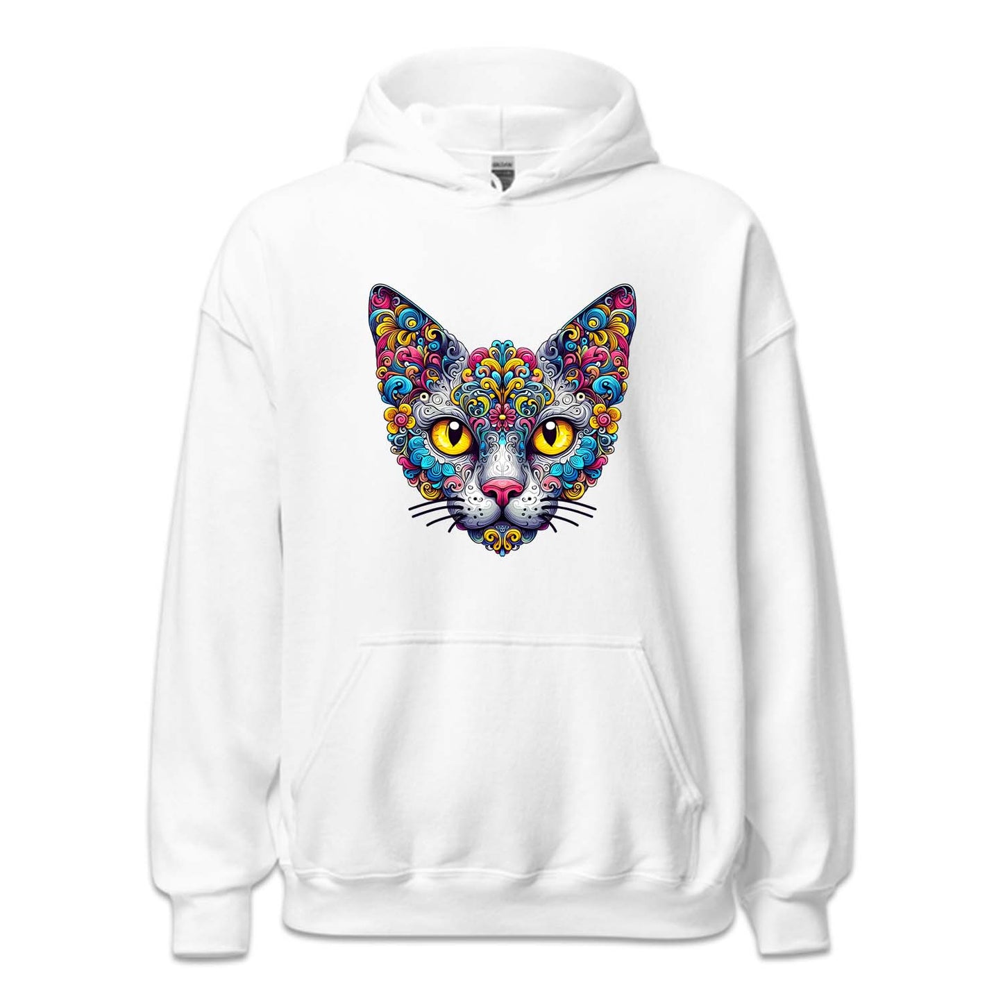 Psychedelic Colorful Devon Rex Cat | PRODUCT CODE: DVNOCTPSDY