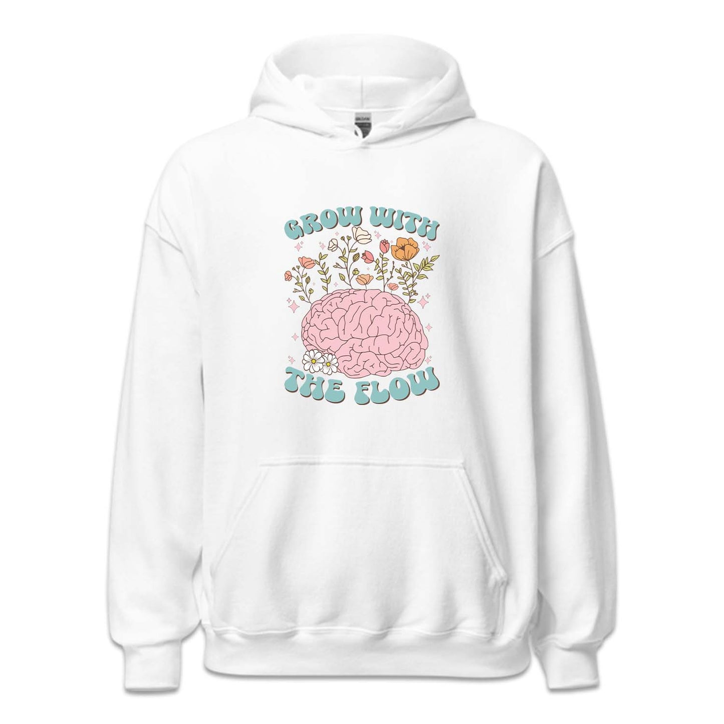 Grow With The Flow Floral Brain Positive Quote | PRODUCT CODE: GRTHLFMH