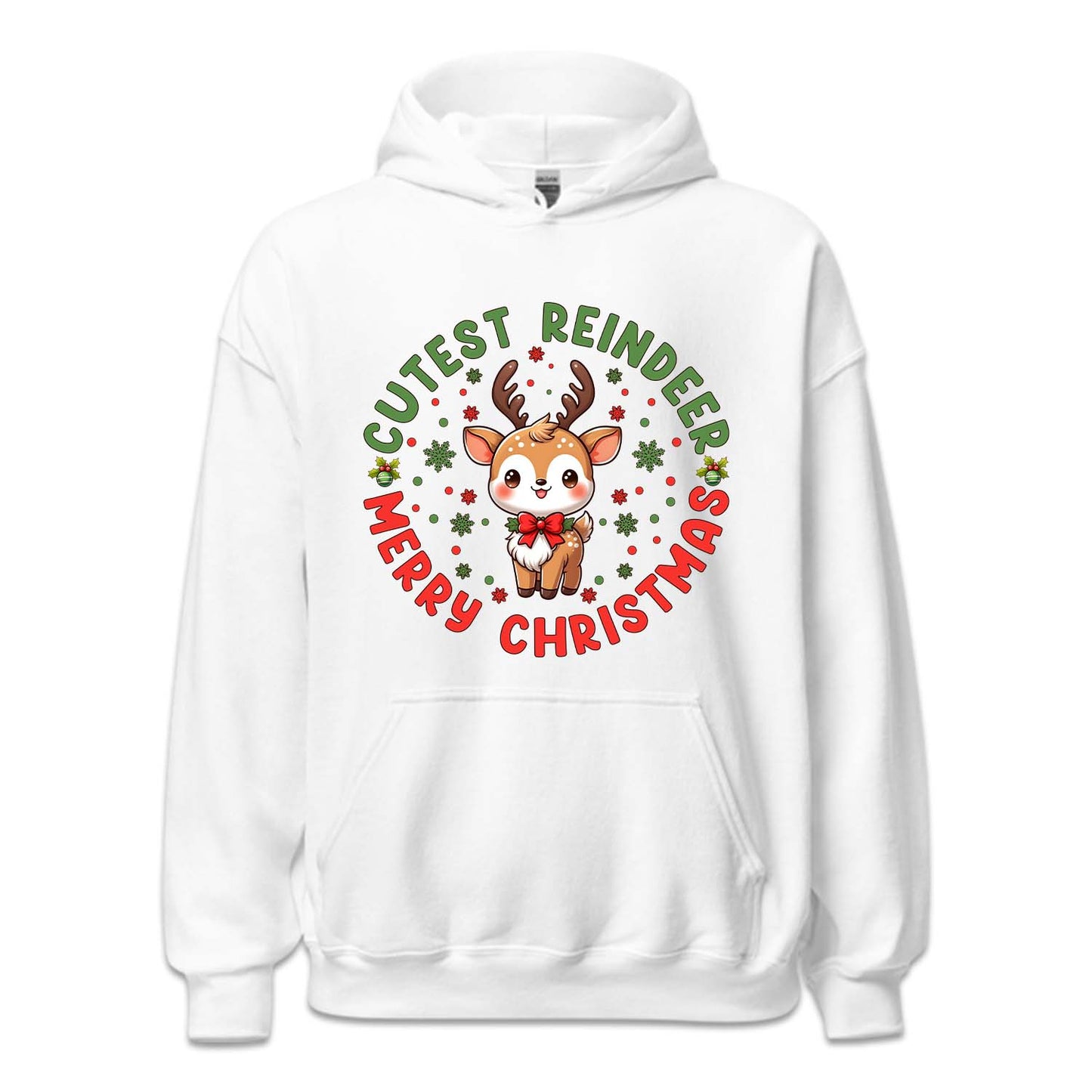 Cutest Reindeer Merry Christmas Xmas Reindeer with Red Bow | PRODUCT CODE: CTSRNDMTYCM