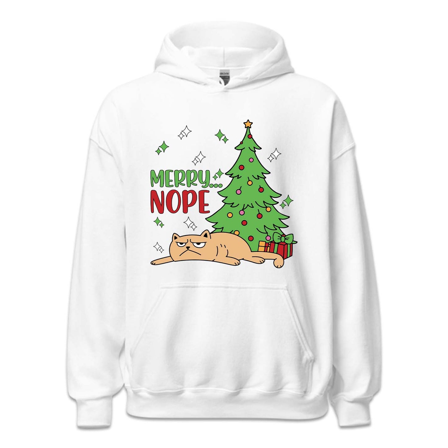 Merry Nope Grumpy Christmas Cat Anti-Holiday Attitude Xmas | PRODUCT CODE: MYRNPGRCTPY