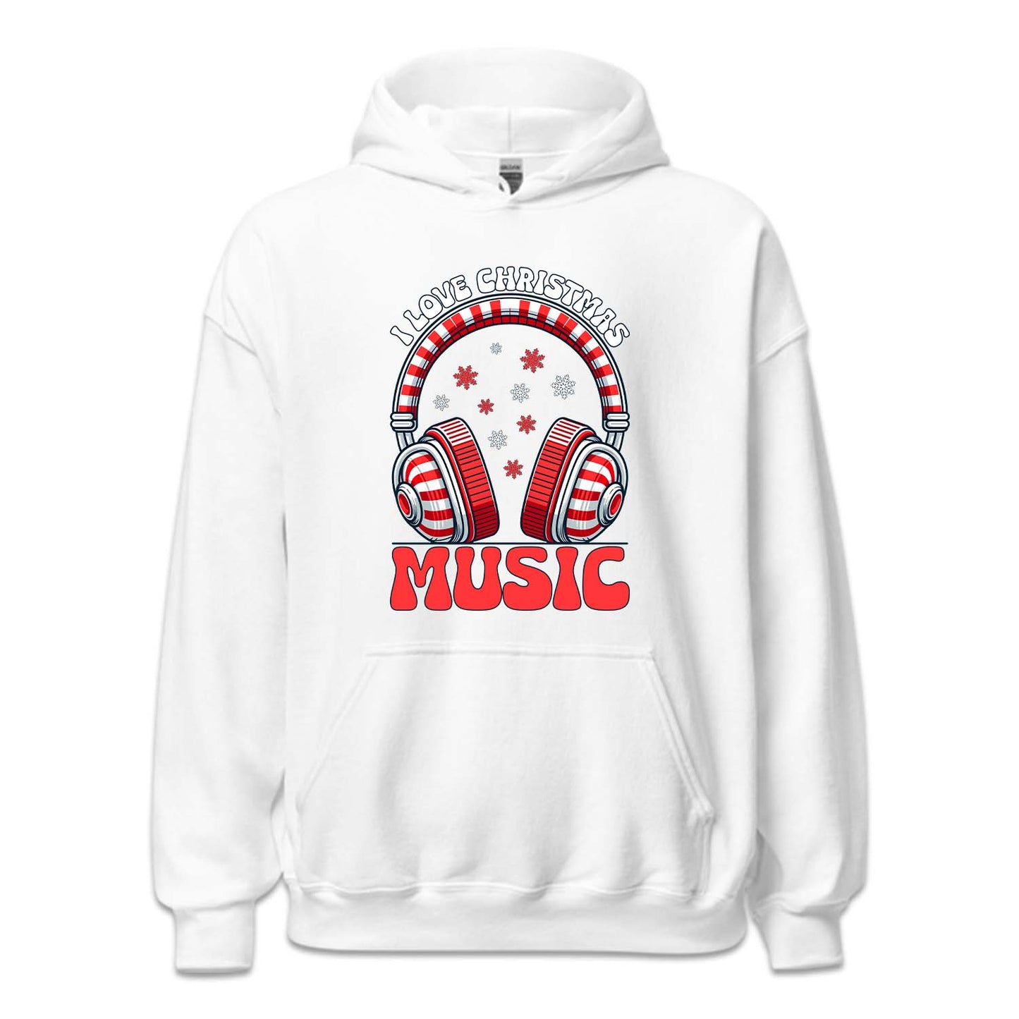 I Love Christmas Music Candy Cane Headphones Musical Xmas | PRODUCT CODE: LVCHRTMSUCN