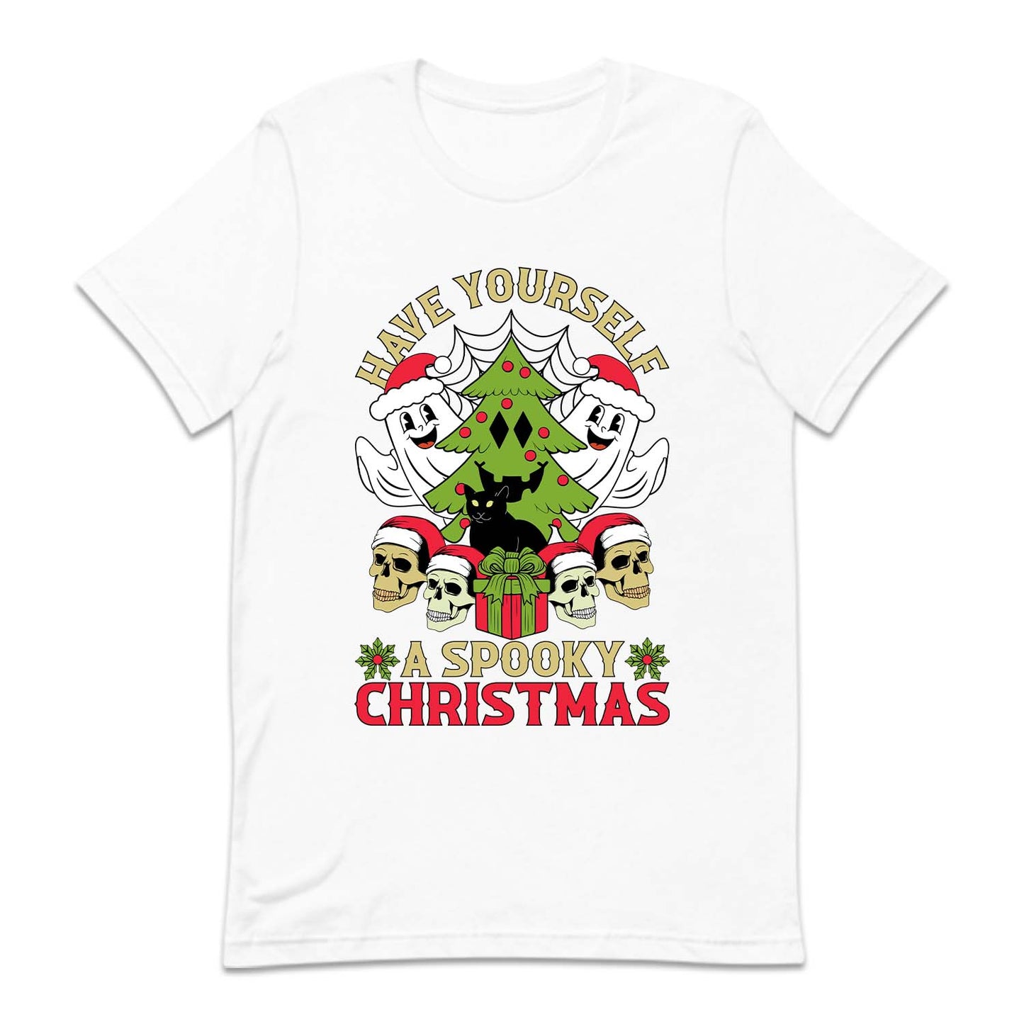 Spooky Christmas Ghosts and Skulls Black Cat Xmas | PRODUCT CODE: SPKYCHRTAMS