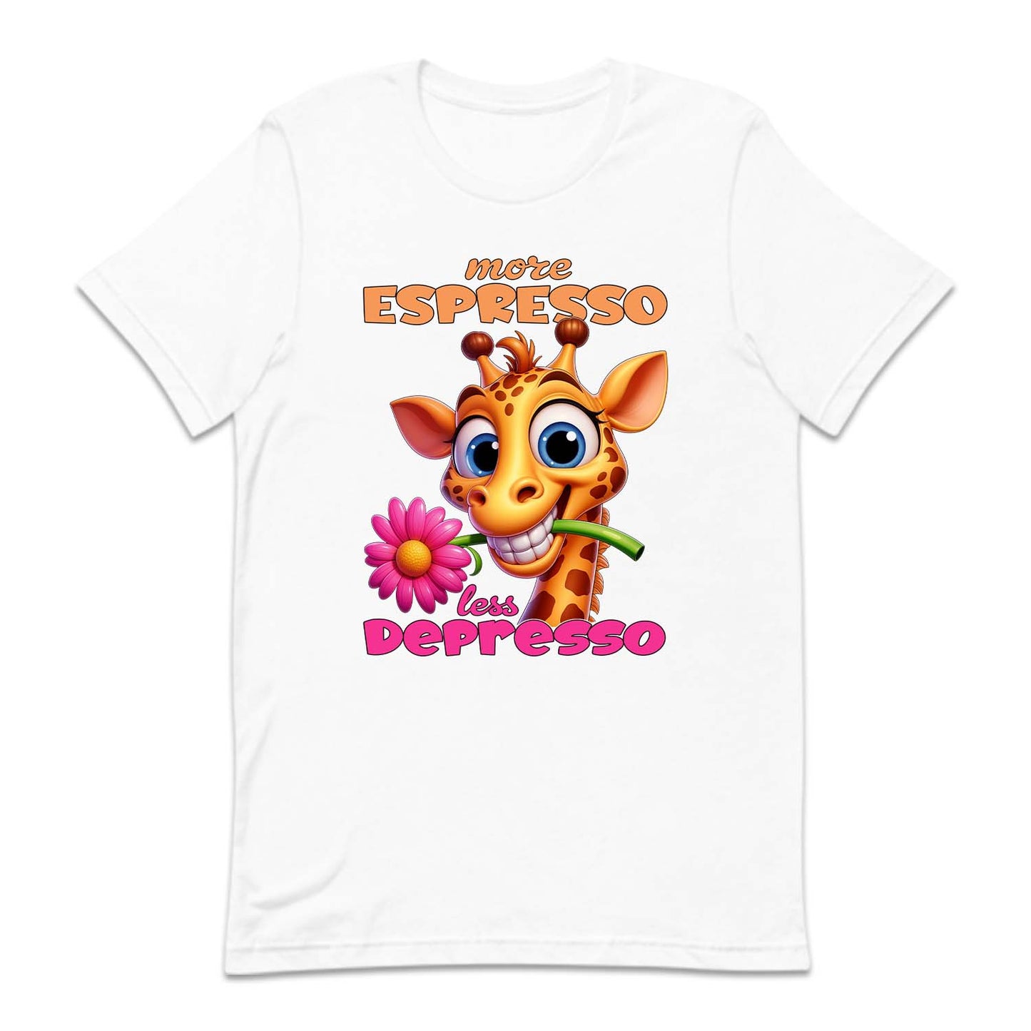 More Espresso Less Depresso Smiling Cartoon Giraffe | PRODUCT CODE: SMLNFLOGR