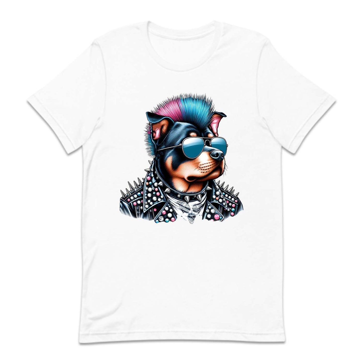 Rottweiler Dog with Sunglasses Spiky Mohawk | PRODUCT CODE: RWTLVRDGKPN
