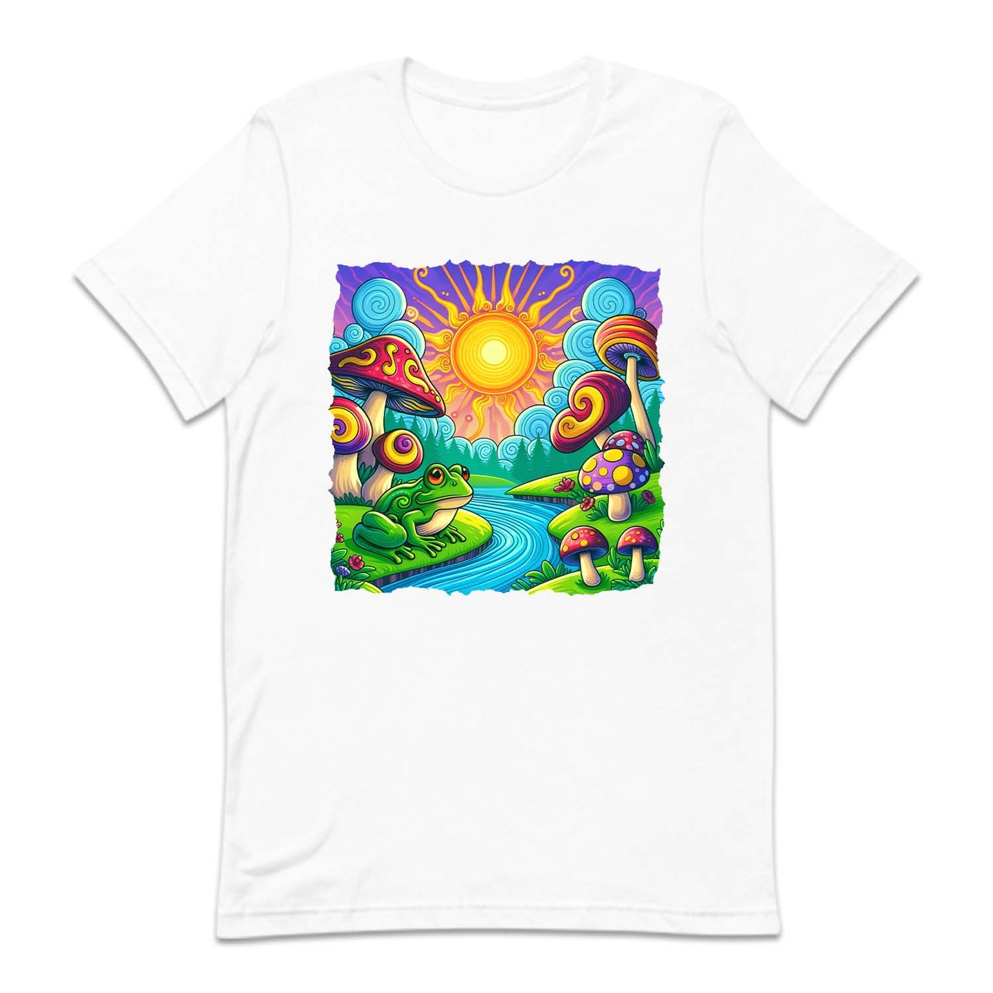 Psychedelic Landscape Mushroom And Frog River | PRODUCT CODE: MSHDRMPSYD