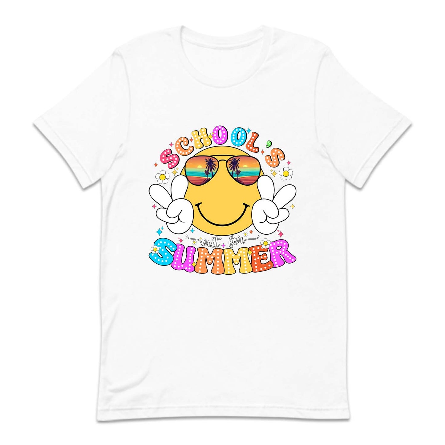 Retro Smiley Face Schools Out for the Summer | PRODUCT CODE: RTRSMLFCEM